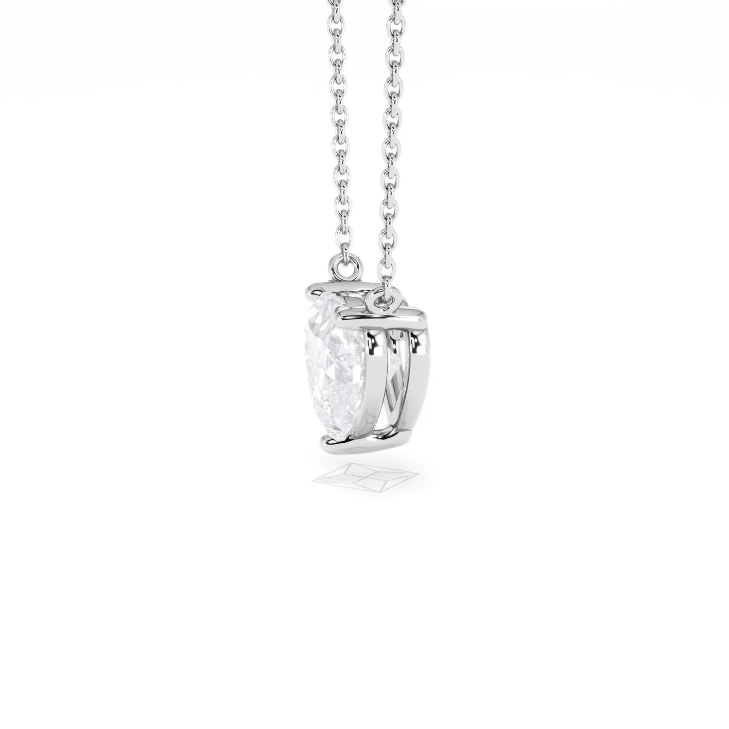 Wanderlust Floating Heart Cut Lab Diamond Solitaire Necklace 1.50ct H/SI in 9K White Gold - Image 74