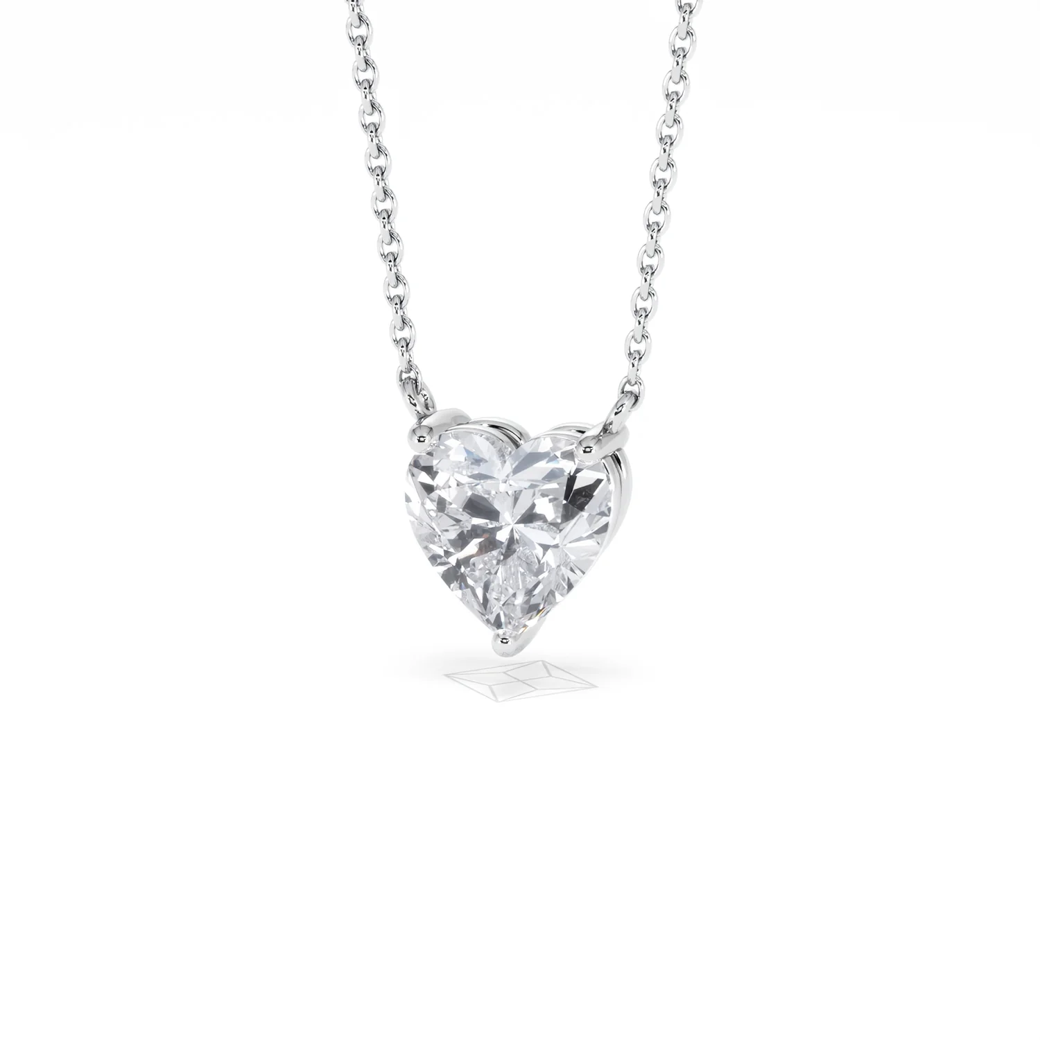 Wanderlust Floating Heart Cut Lab Diamond Solitaire Necklace 1.50ct H/SI in 9K White Gold - Image 87