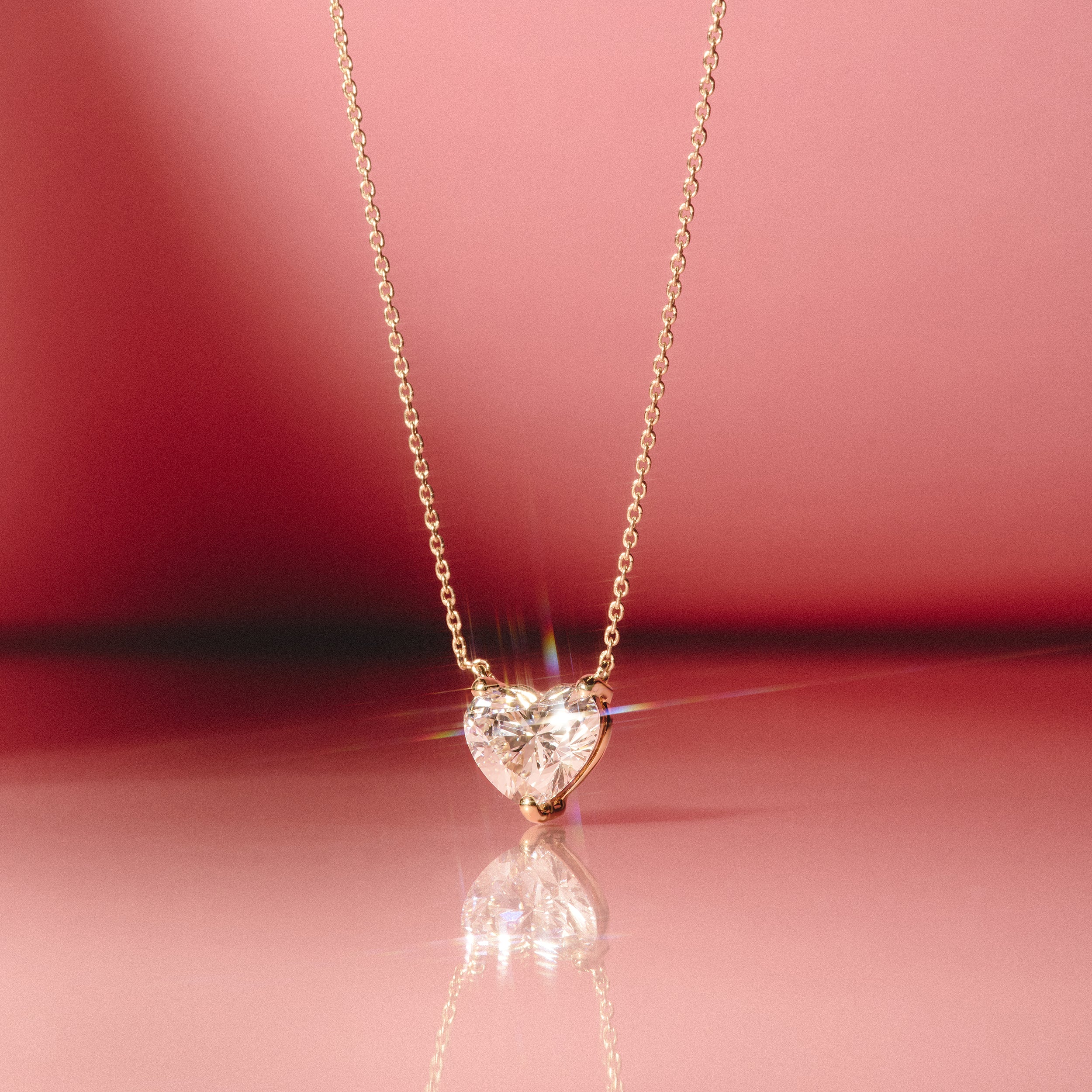 Wanderlust Floating Heart Cut Lab Diamond Solitaire Necklace 2.00ct H/SI in 9K Gold - Image 5
