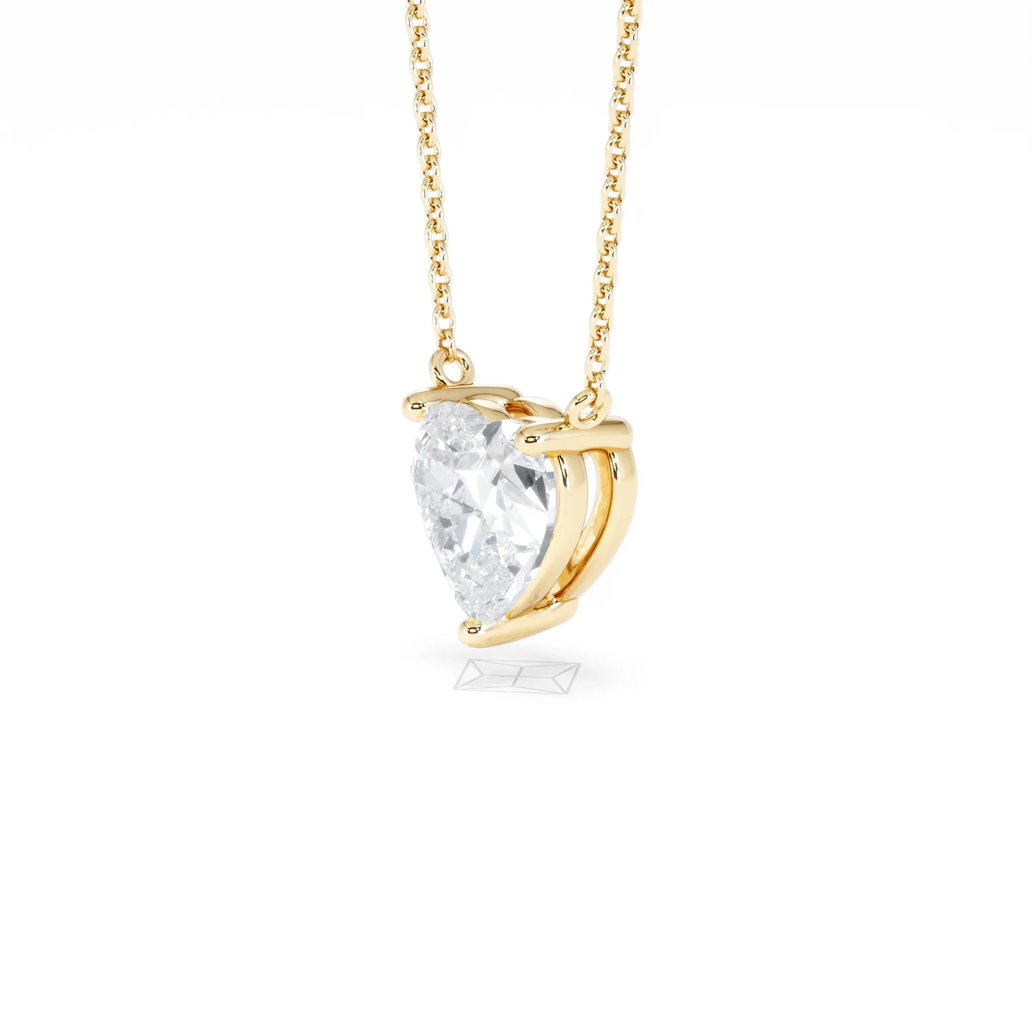Wanderlust Floating Heart Cut Lab Diamond Solitaire Necklace 2.00ct H/SI in 9K Gold - Image 76