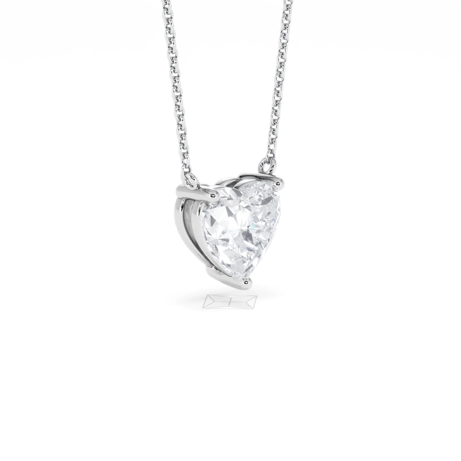 Wanderlust Floating Heart Cut Lab Diamond Solitaire Necklace 2.00ct H/SI in 9K White Gold - Image 20