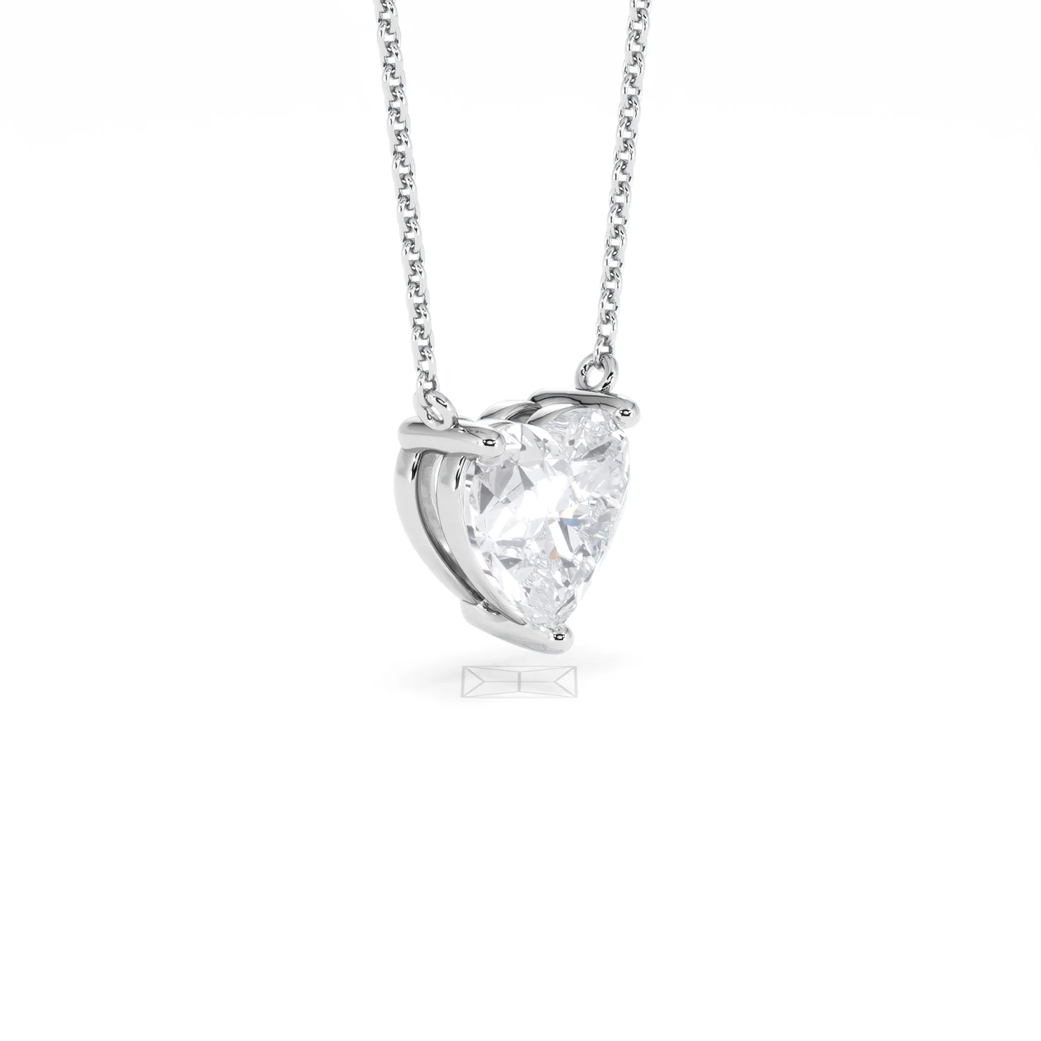 Wanderlust Floating Heart Cut Lab Diamond Solitaire Necklace 2.00ct H/SI in 9K White Gold - Image 21