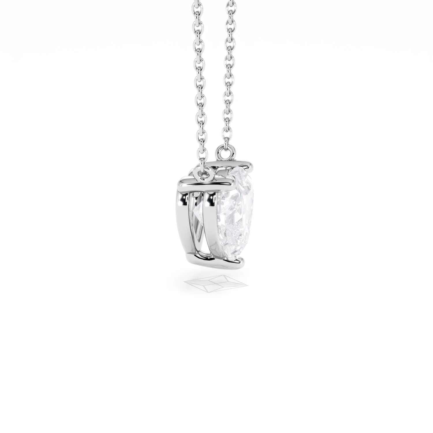 Wanderlust Floating Heart Cut Lab Diamond Solitaire Necklace 2.00ct H/SI in 9K White Gold - Image 28