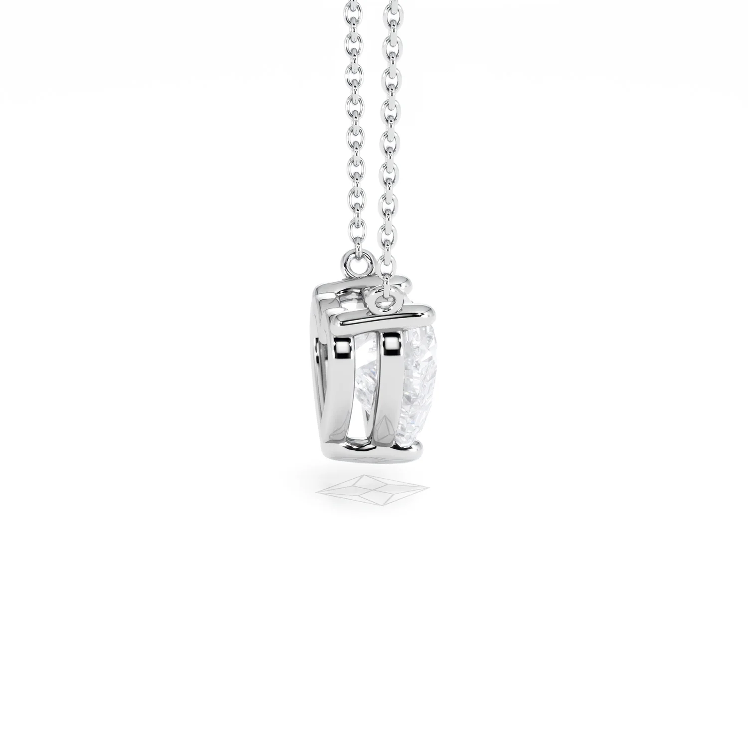 Wanderlust Floating Heart Cut Lab Diamond Solitaire Necklace 2.00ct H/SI in 9K White Gold - Image 33