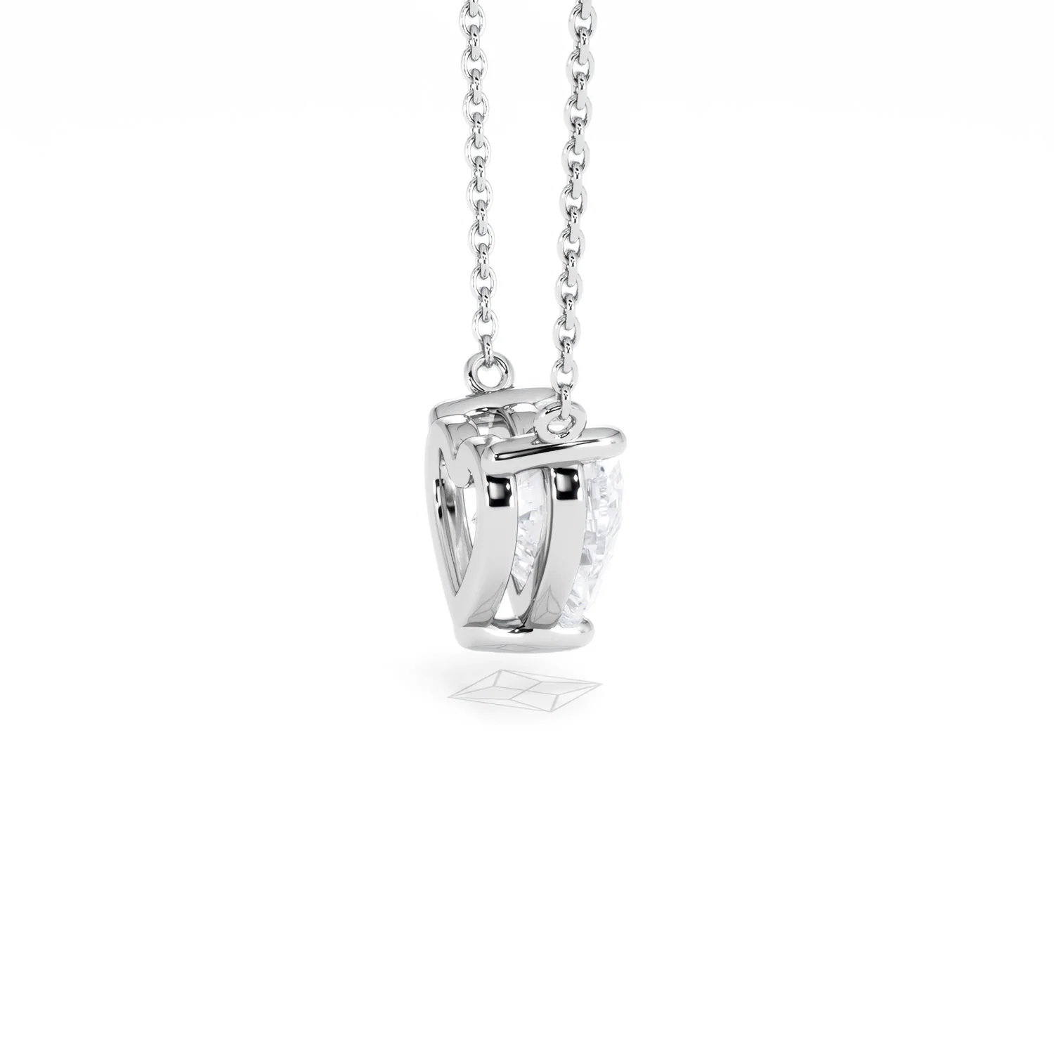 Wanderlust Floating Heart Cut Lab Diamond Solitaire Necklace 2.00ct H/SI in 9K White Gold - Image 35