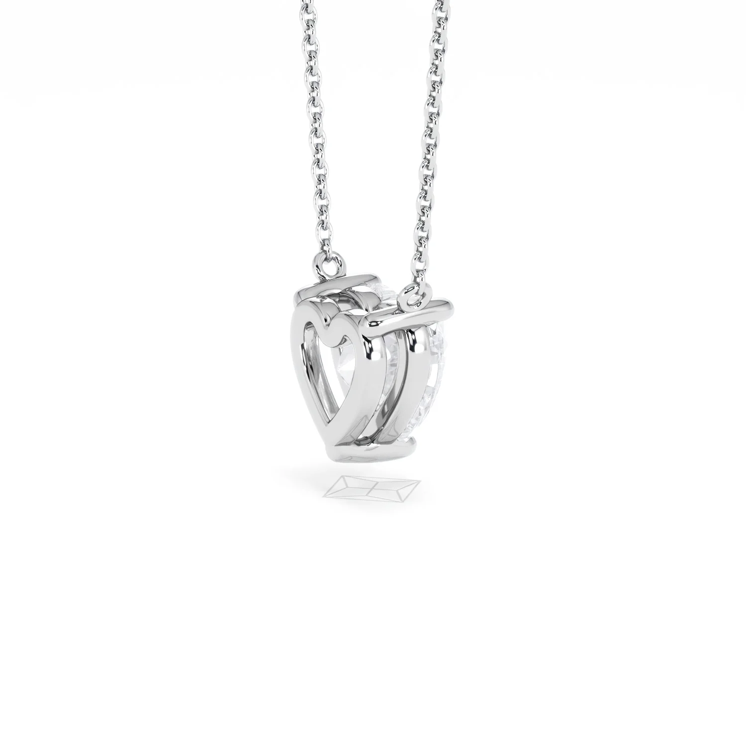 Wanderlust Floating Heart Cut Lab Diamond Solitaire Necklace 2.00ct H/SI in 9K White Gold - Image 38