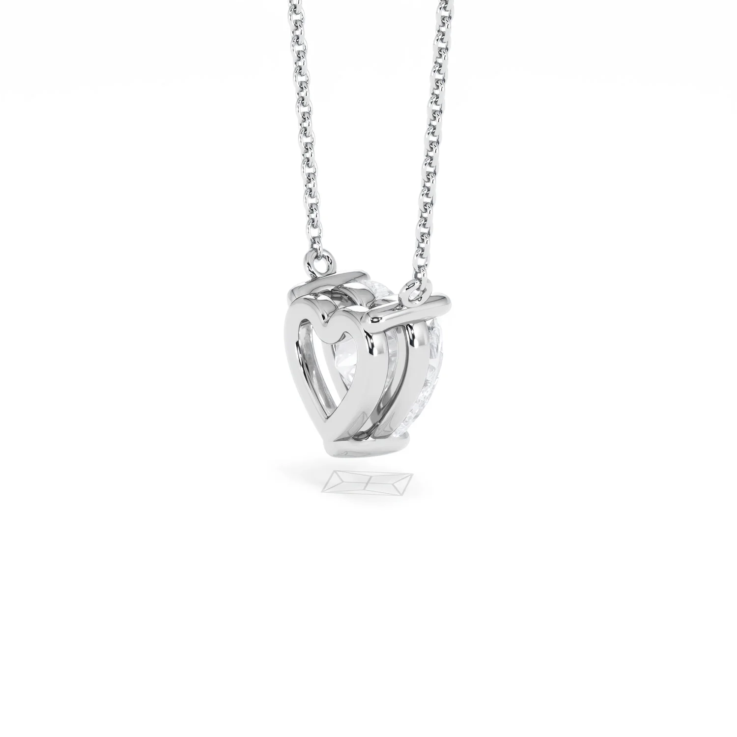 Wanderlust Floating Heart Cut Lab Diamond Solitaire Necklace 2.00ct H/SI in 9K White Gold - Image 39