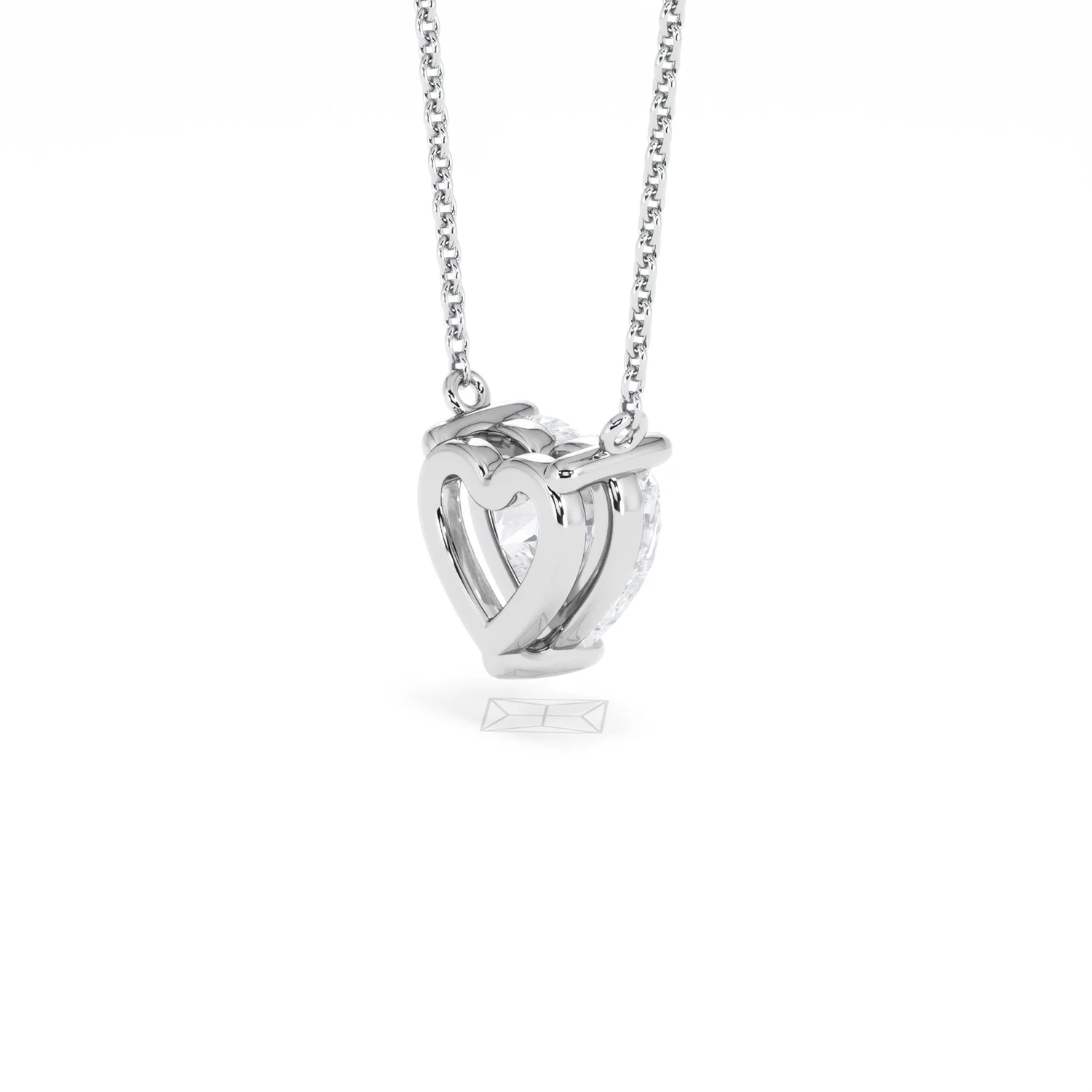 Wanderlust Floating Heart Cut Lab Diamond Solitaire Necklace 2.00ct H/SI in 9K White Gold - Image 40