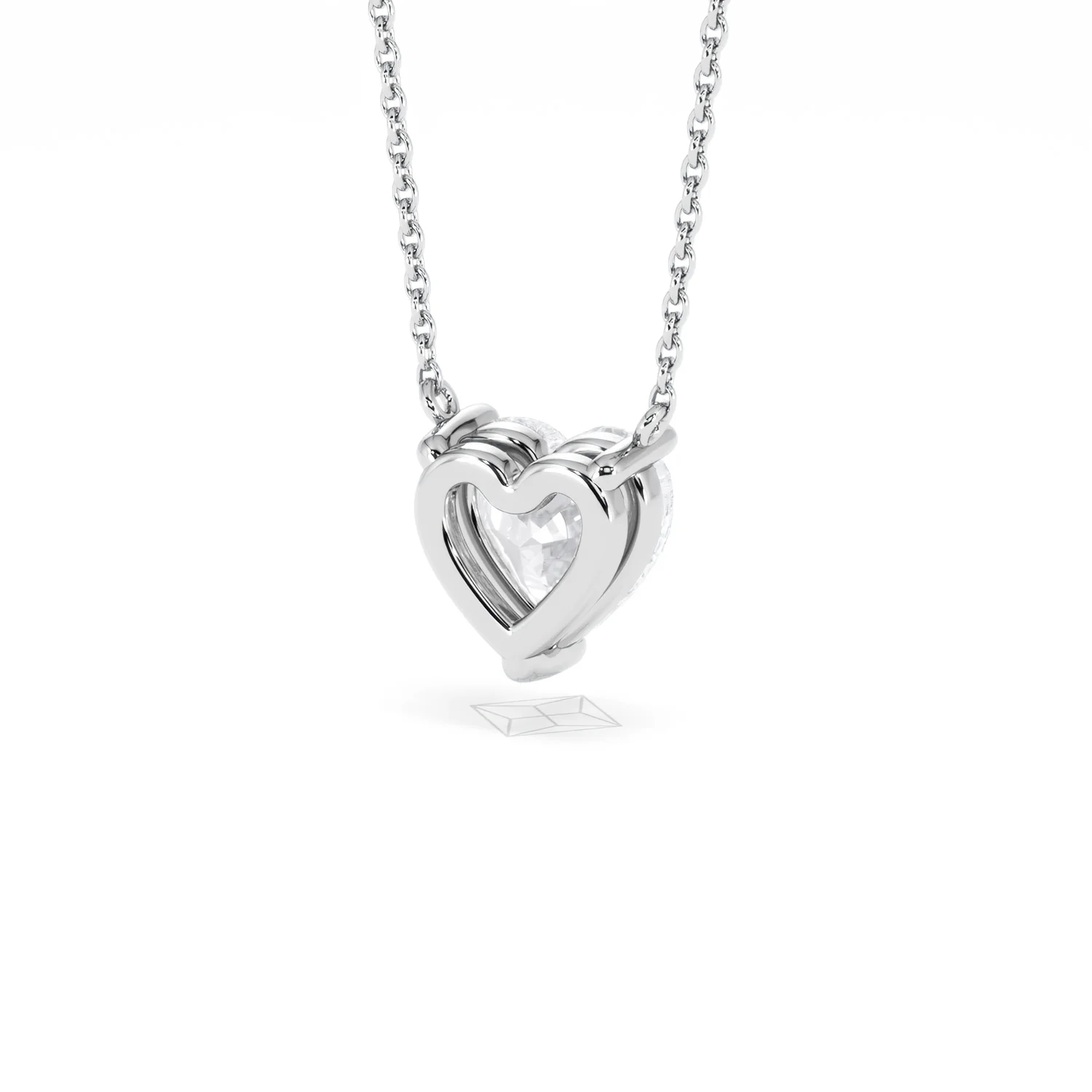 Wanderlust Floating Heart Cut Lab Diamond Solitaire Necklace 2.00ct H/SI in 9K White Gold - Image 45