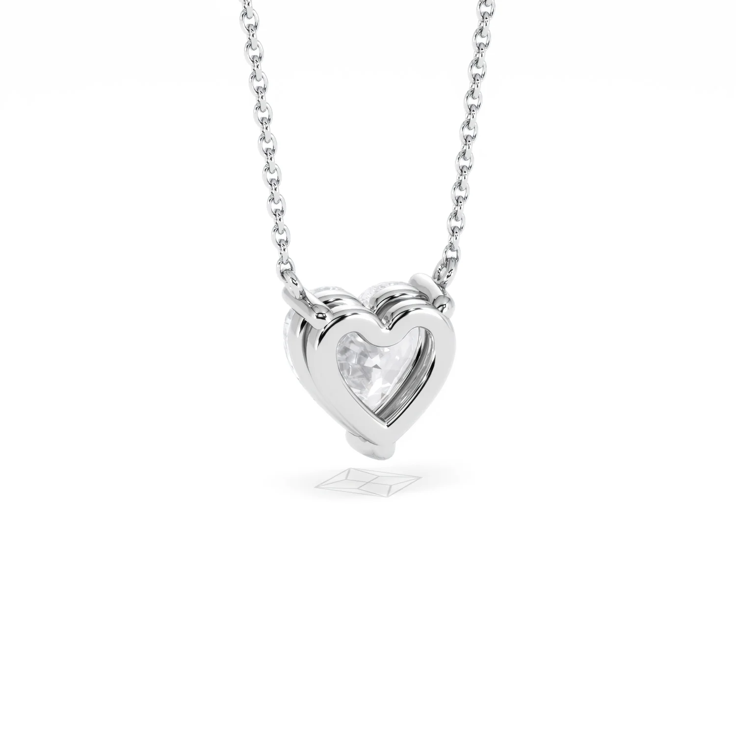 Wanderlust Floating Heart Cut Lab Diamond Solitaire Necklace 2.00ct H/SI in 9K White Gold - Image 55