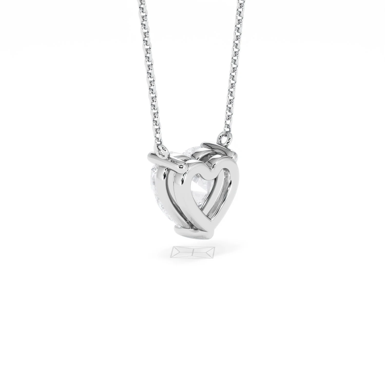 Wanderlust Floating Heart Cut Lab Diamond Solitaire Necklace 2.00ct H/SI in 9K White Gold - Image 60