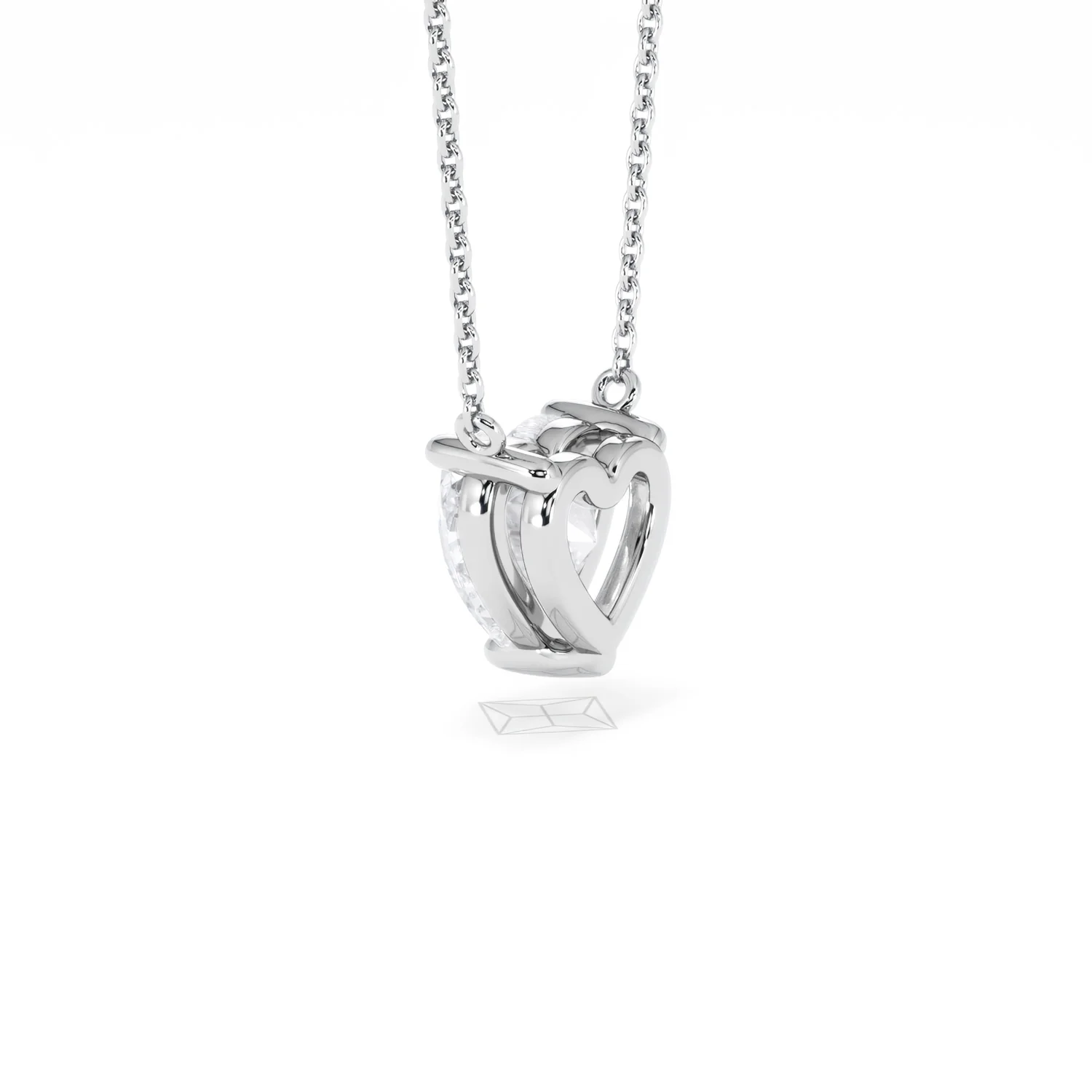 Wanderlust Floating Heart Cut Lab Diamond Solitaire Necklace 2.00ct H/SI in 9K White Gold - Image 63