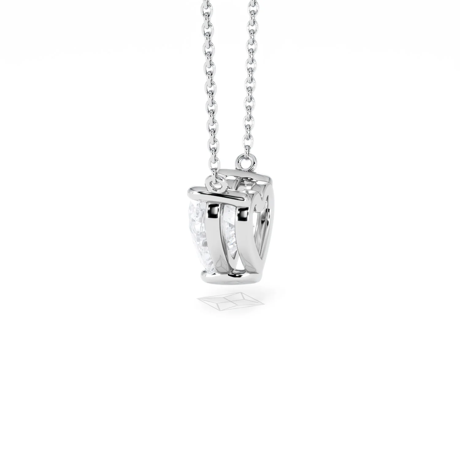 Wanderlust Floating Heart Cut Lab Diamond Solitaire Necklace 2.00ct H/SI in 9K White Gold - Image 67