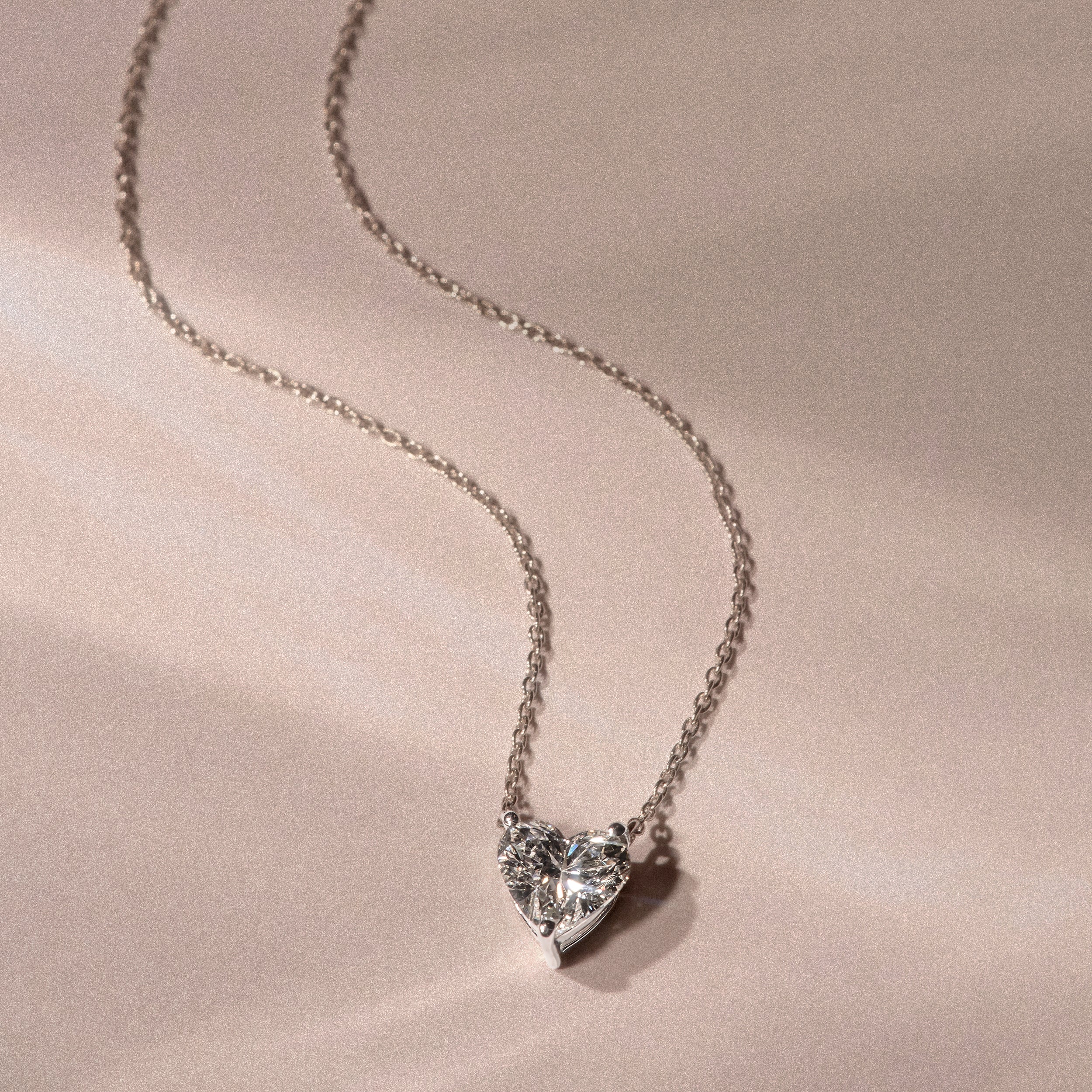 Wanderlust Floating Heart Cut Lab Diamond Solitaire Necklace 2.00ct H/SI in 9K White Gold - Image 7