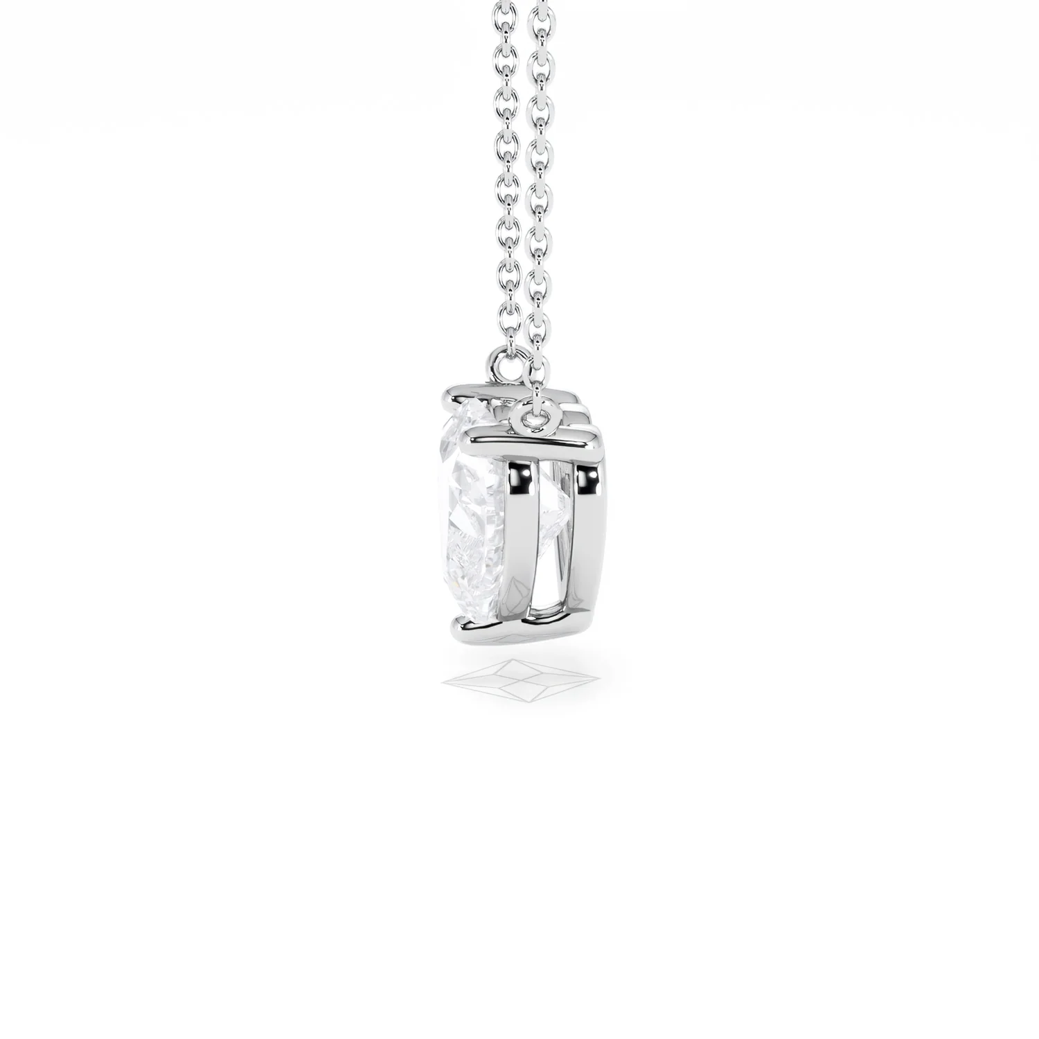 Wanderlust Floating Heart Cut Lab Diamond Solitaire Necklace 2.00ct H/SI in 9K White Gold - Image 72