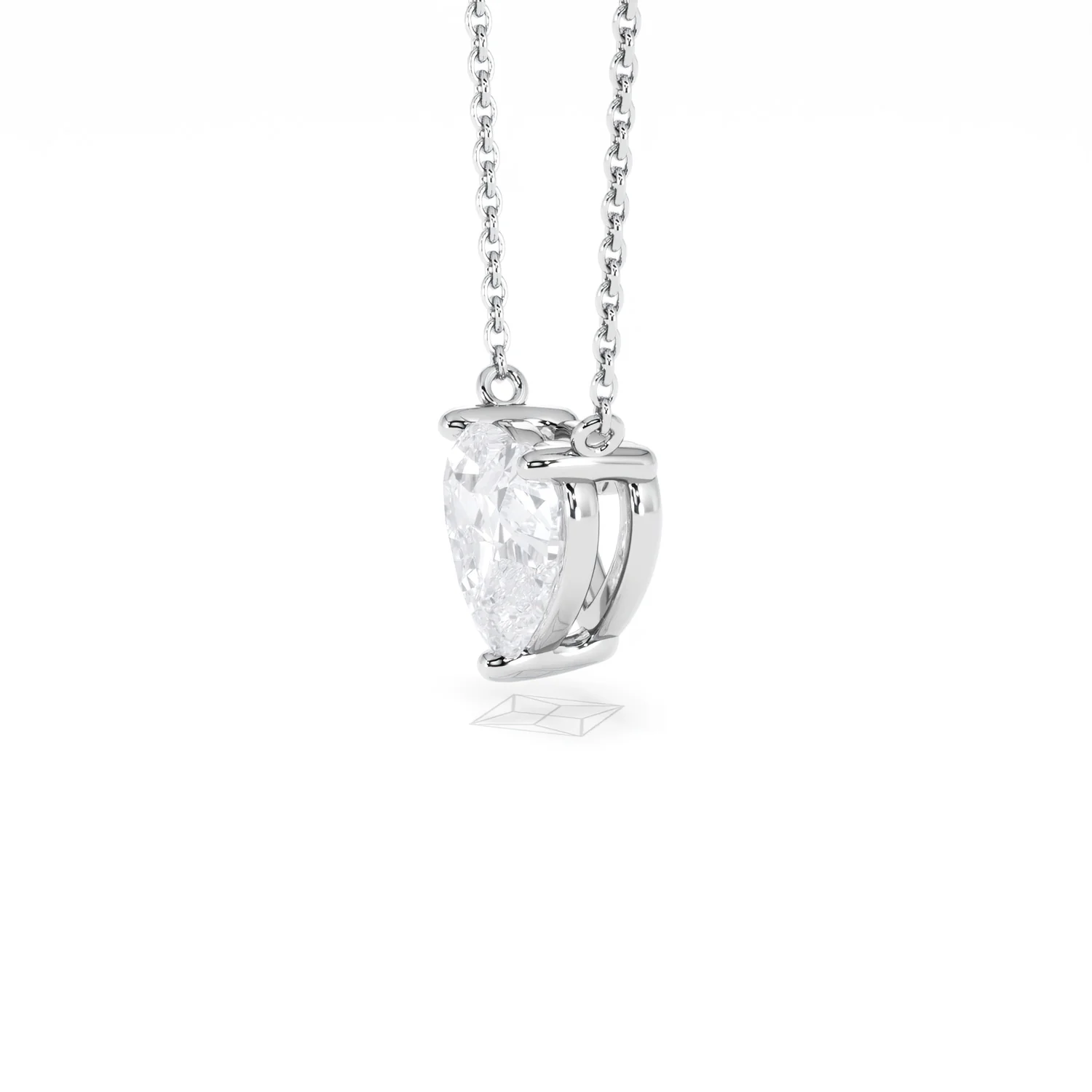 Wanderlust Floating Heart Cut Lab Diamond Solitaire Necklace 2.00ct H/SI in 9K White Gold - Image 76