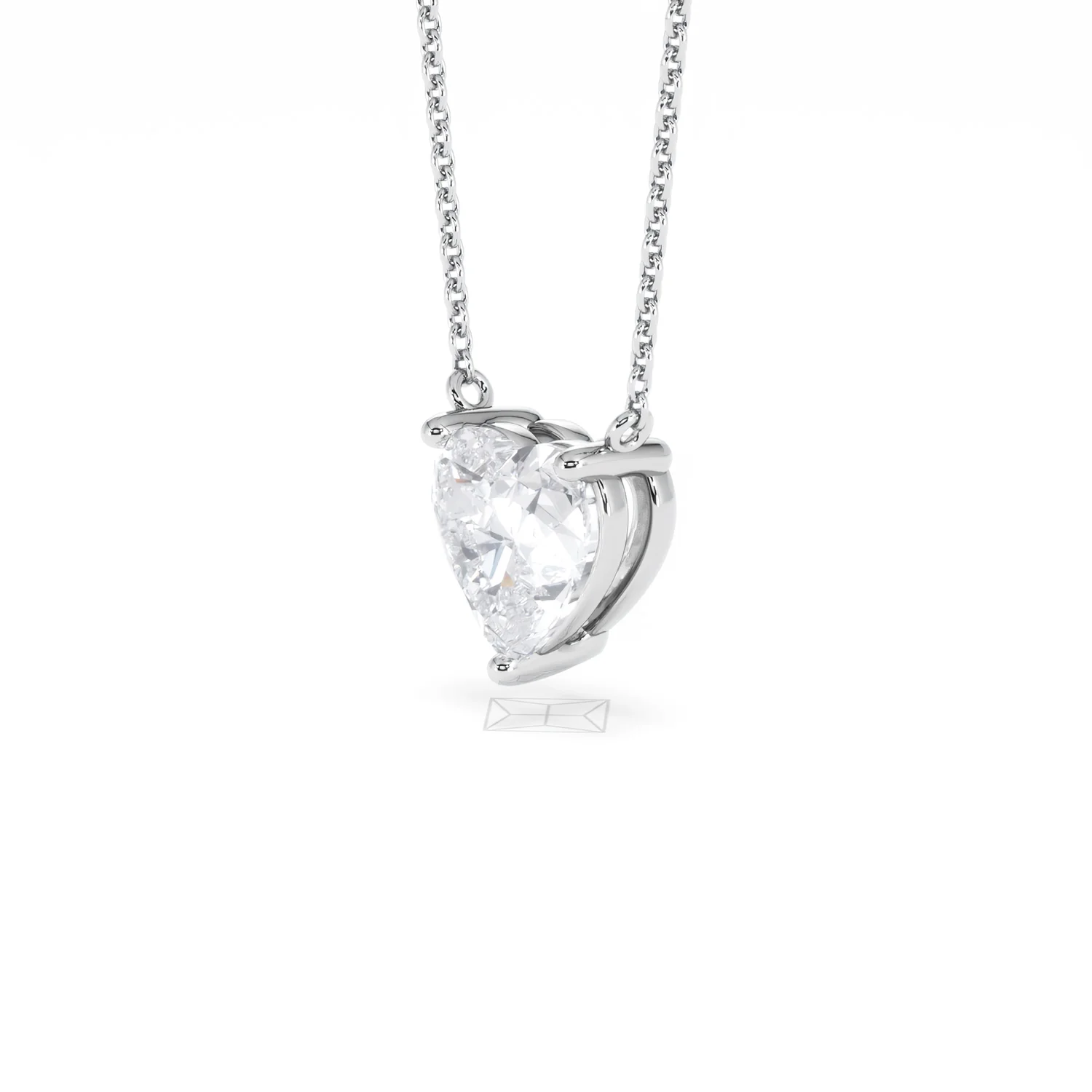 Wanderlust Floating Heart Cut Lab Diamond Solitaire Necklace 2.00ct H/SI in 9K White Gold - Image 80