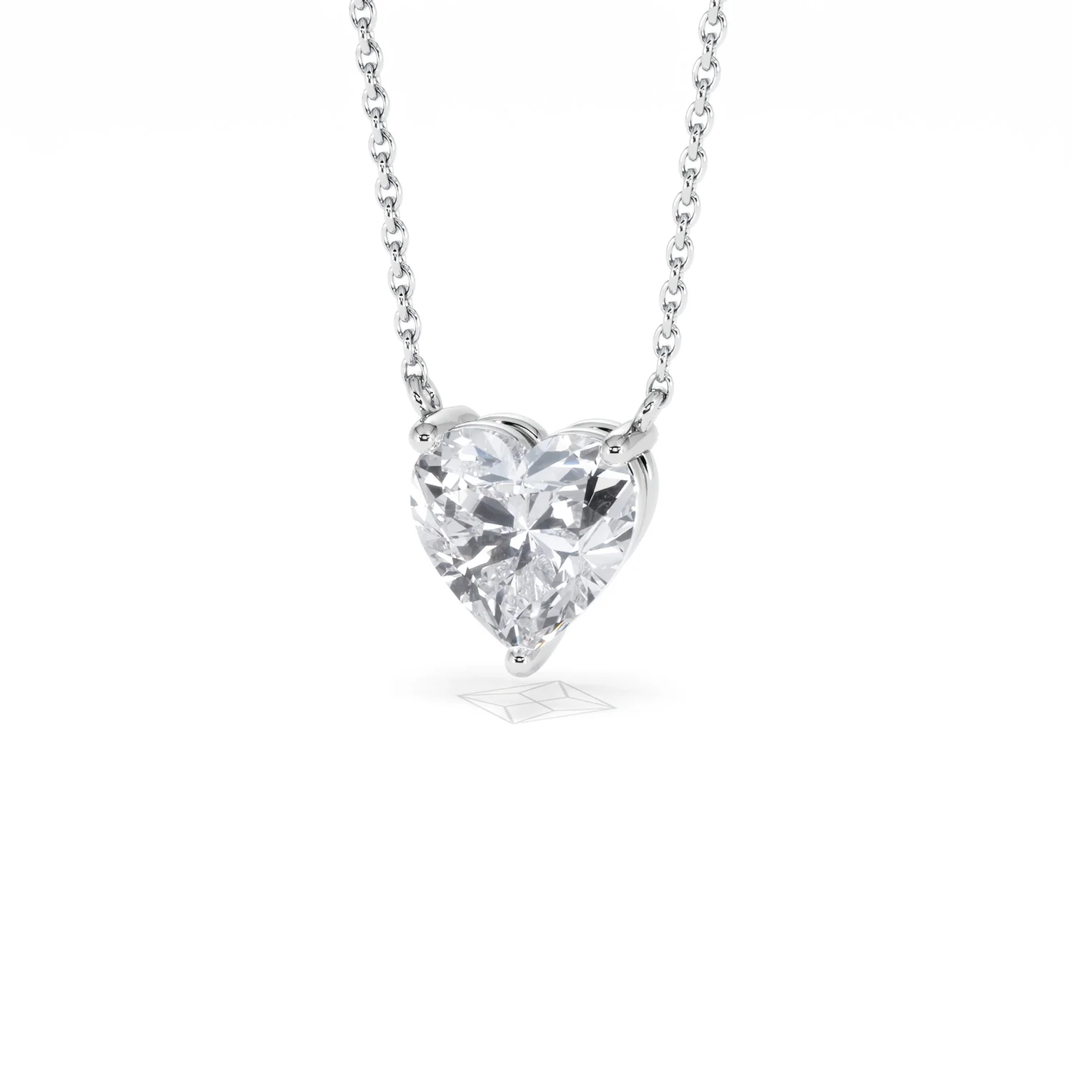Wanderlust Floating Heart Cut Lab Diamond Solitaire Necklace 2.00ct H/SI in 9K White Gold - Image 87