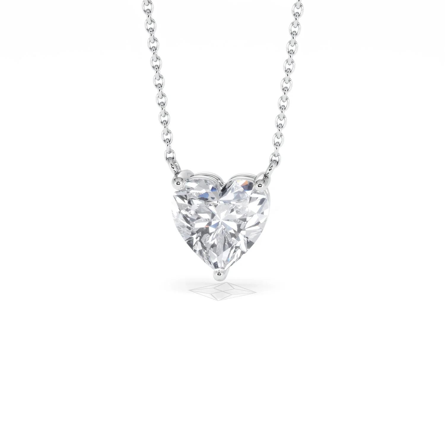 Wanderlust Floating Heart Cut Lab Diamond Solitaire Necklace 2.00ct H/SI in 9K White Gold - Image 89
