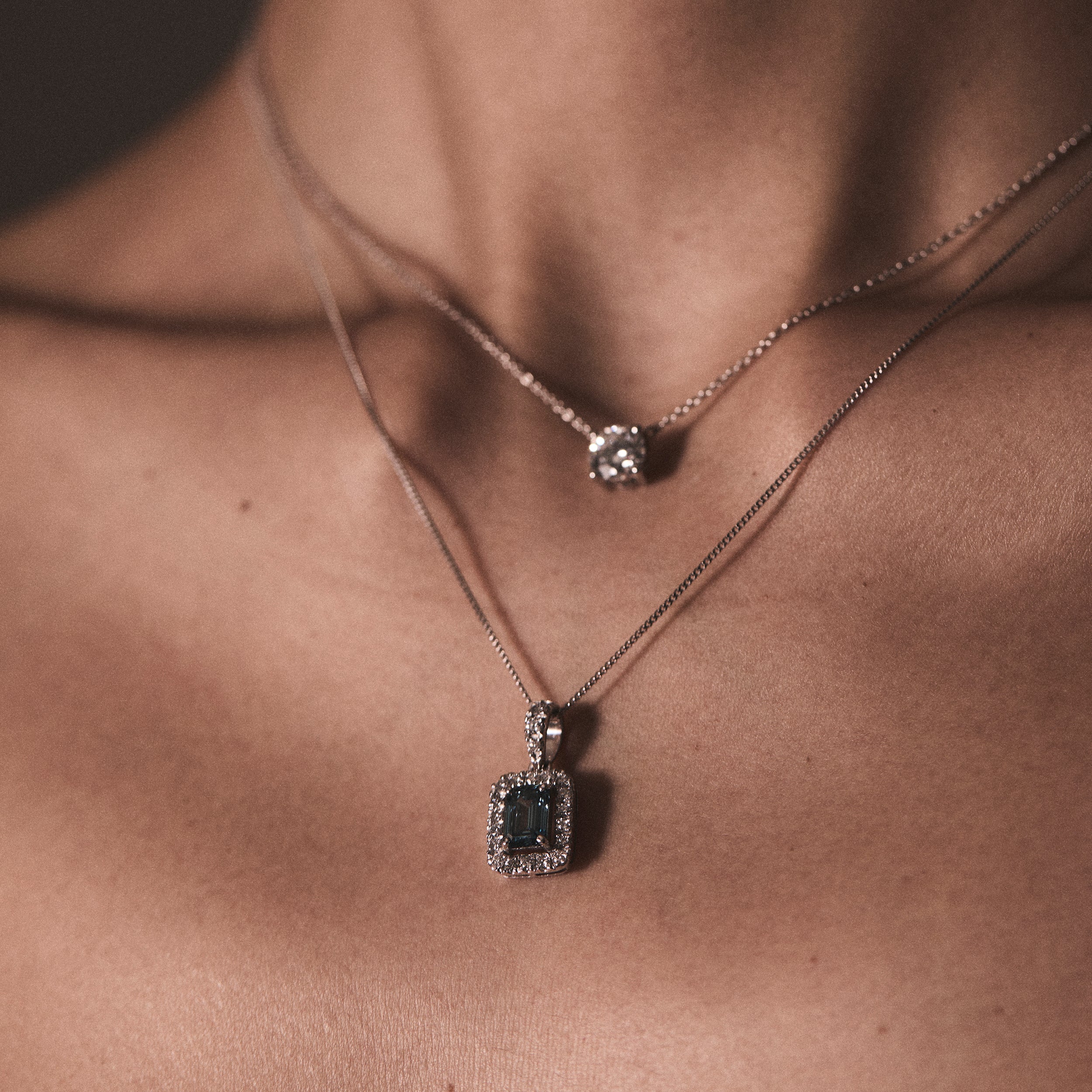 Wanderlust Floating Lab Diamond Solitaire Necklace 1.00ct H/SI in 9K White Gold - Image 4