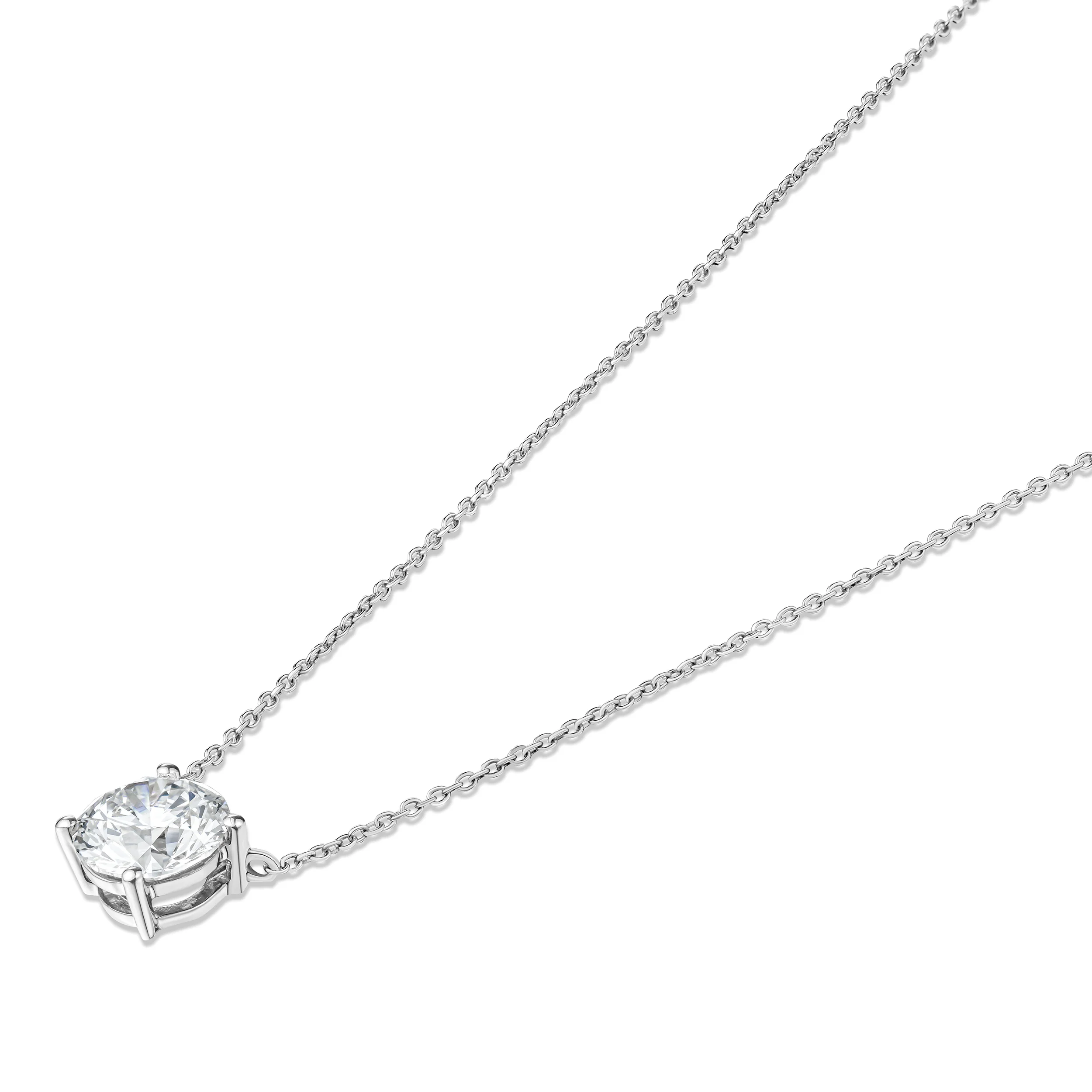 Wanderlust Floating Lab Diamond Solitaire Necklace 2.00ct H/SI in 9K White Gold - Image 3