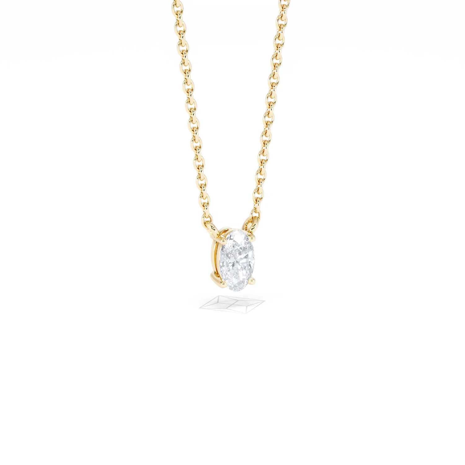 Wanderlust Floating Oval Cut Lab Diamond Solitaire Necklace 0.25ct H/SI in 18K Gold Vermeil - Image 15
