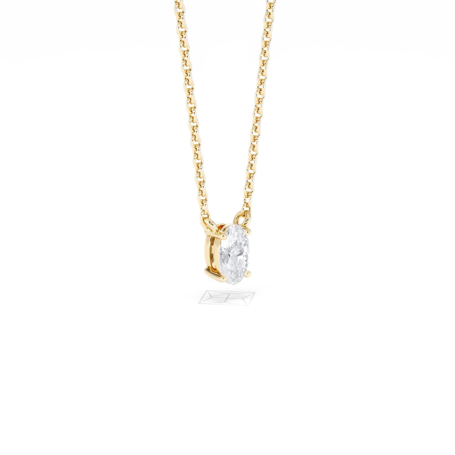 Wanderlust Floating Oval Cut Lab Diamond Solitaire Necklace 0.25ct H/SI in 18K Gold Vermeil - Image 18