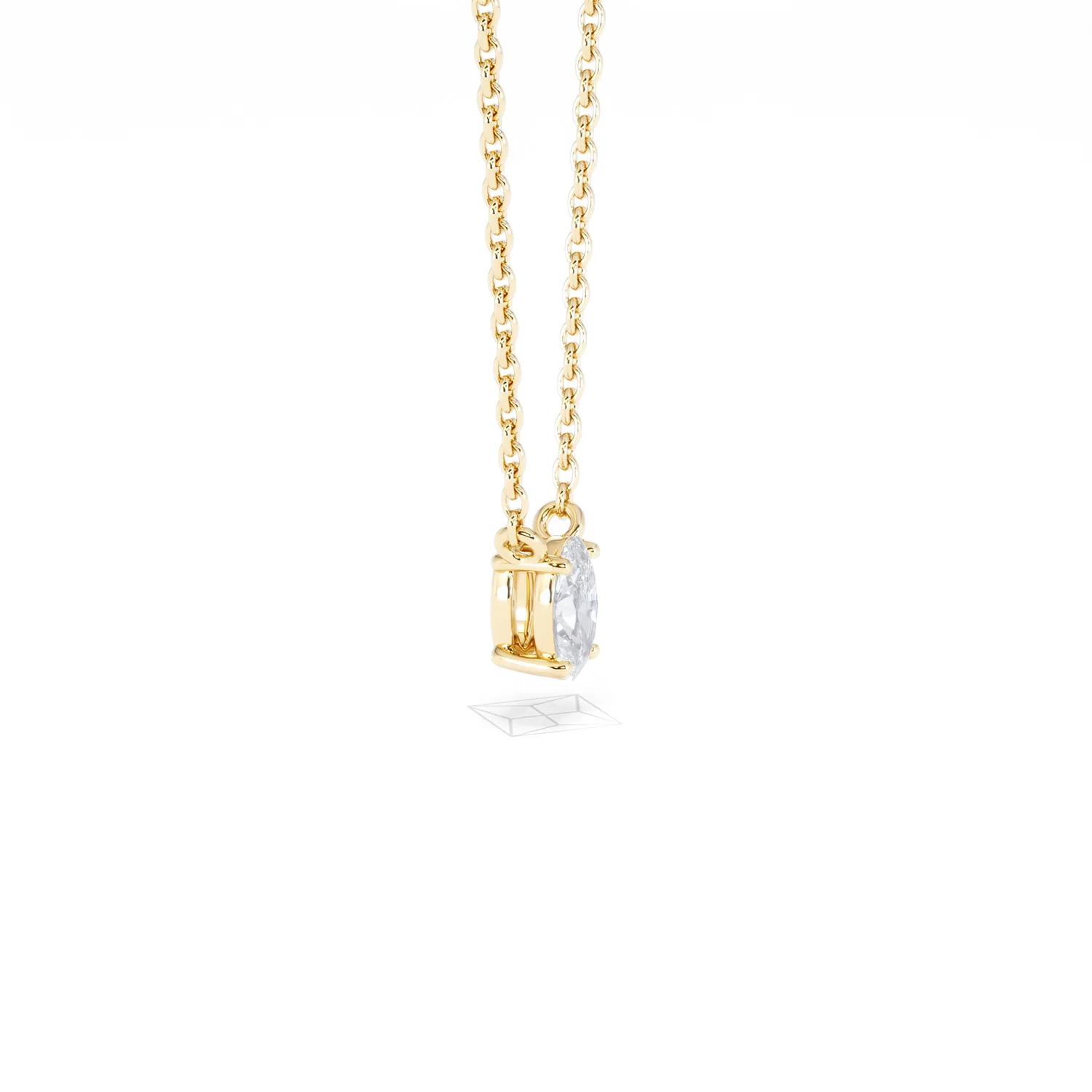 Wanderlust Floating Oval Cut Lab Diamond Solitaire Necklace 0.25ct H/SI in 18K Gold Vermeil - Image 25