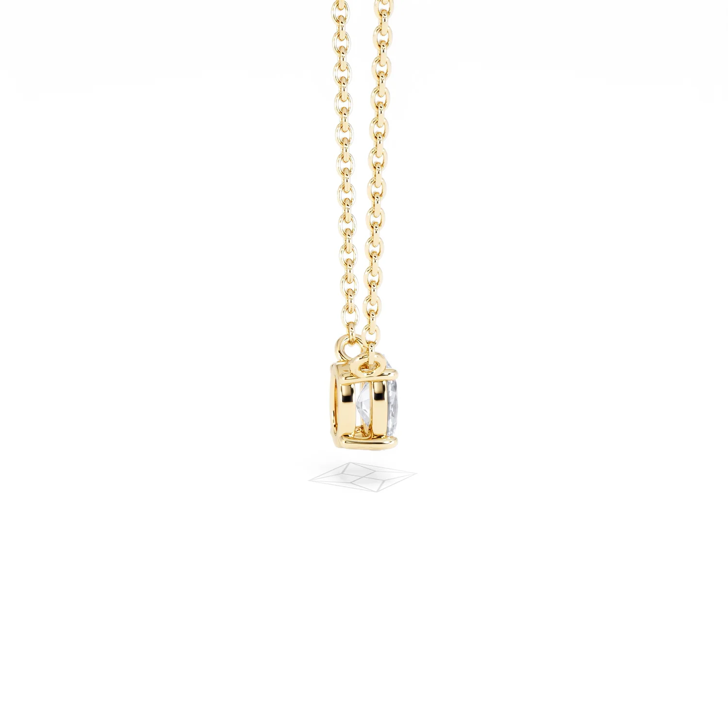 Wanderlust Floating Oval Cut Lab Diamond Solitaire Necklace 0.25ct H/SI in 18K Gold Vermeil - Image 33