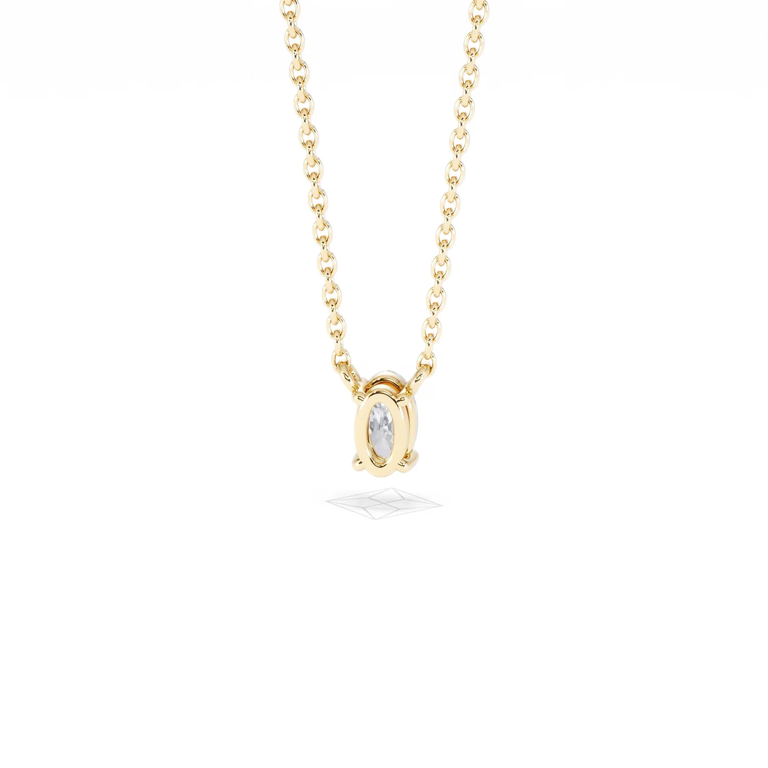 Wanderlust Floating Oval Cut Lab Diamond Solitaire Necklace 0.25ct H/SI in 18K Gold Vermeil - Image 48