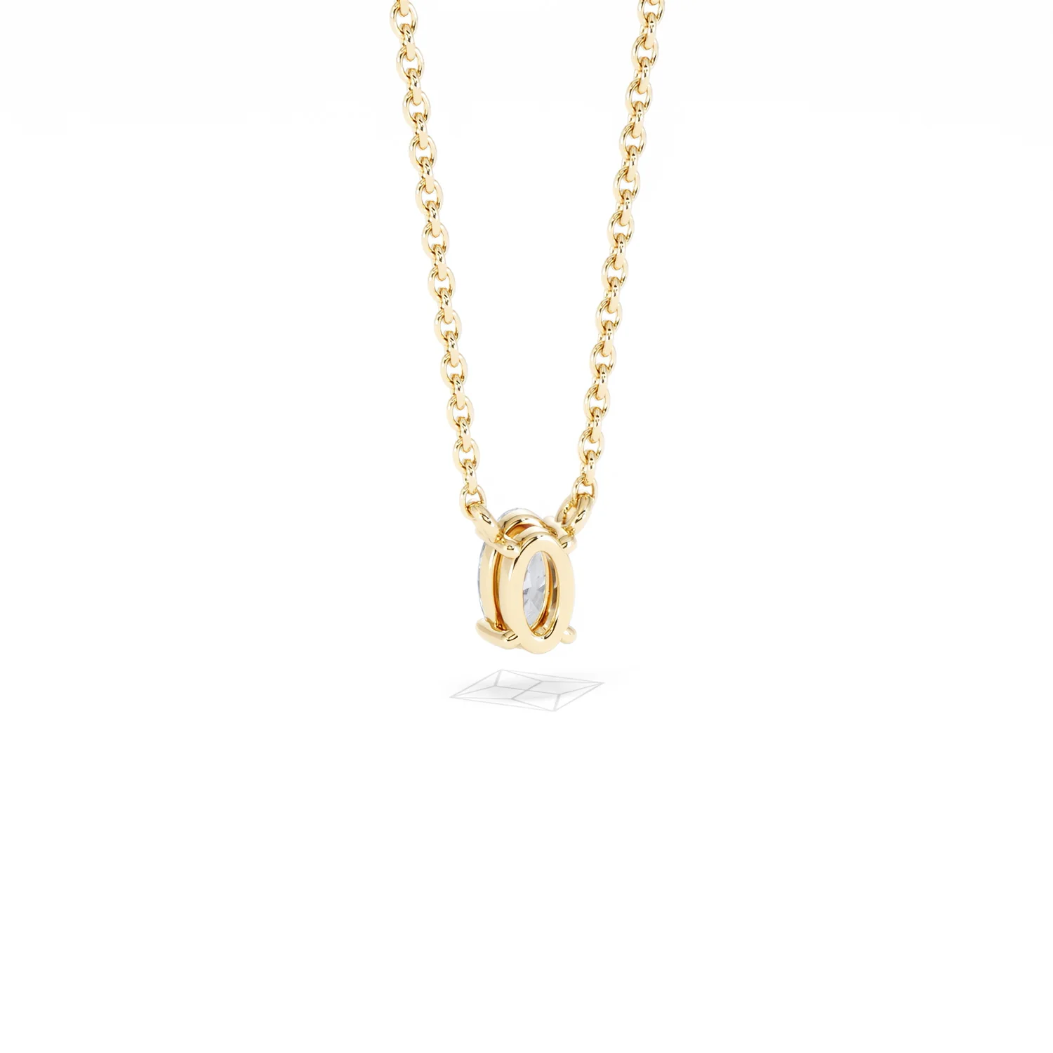 Wanderlust Floating Oval Cut Lab Diamond Solitaire Necklace 0.25ct H/SI in 18K Gold Vermeil - Image 54
