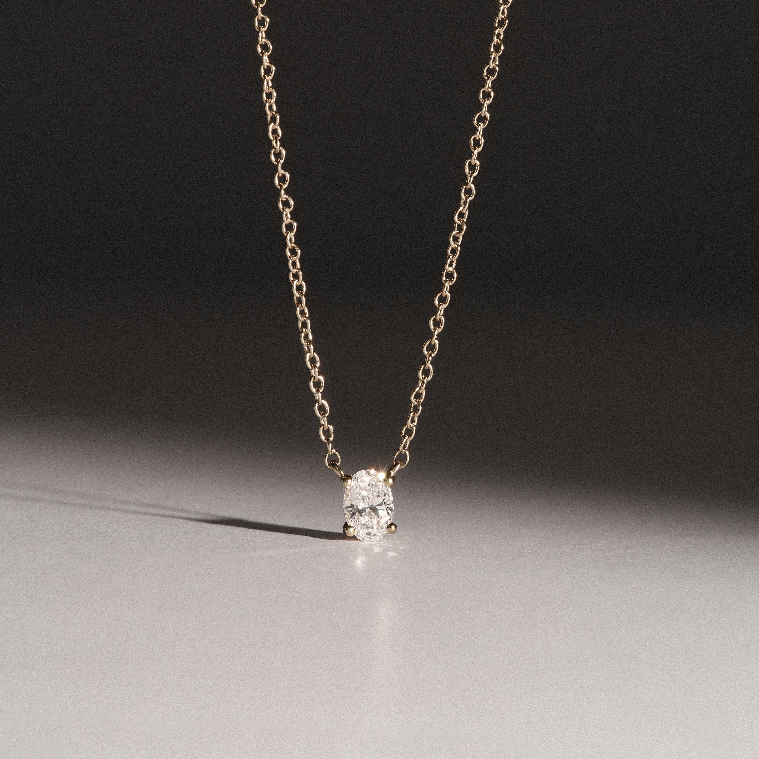 Wanderlust Floating Oval Cut Lab Diamond Solitaire Necklace 0.25ct H/SI in 18K Gold Vermeil - Image 6