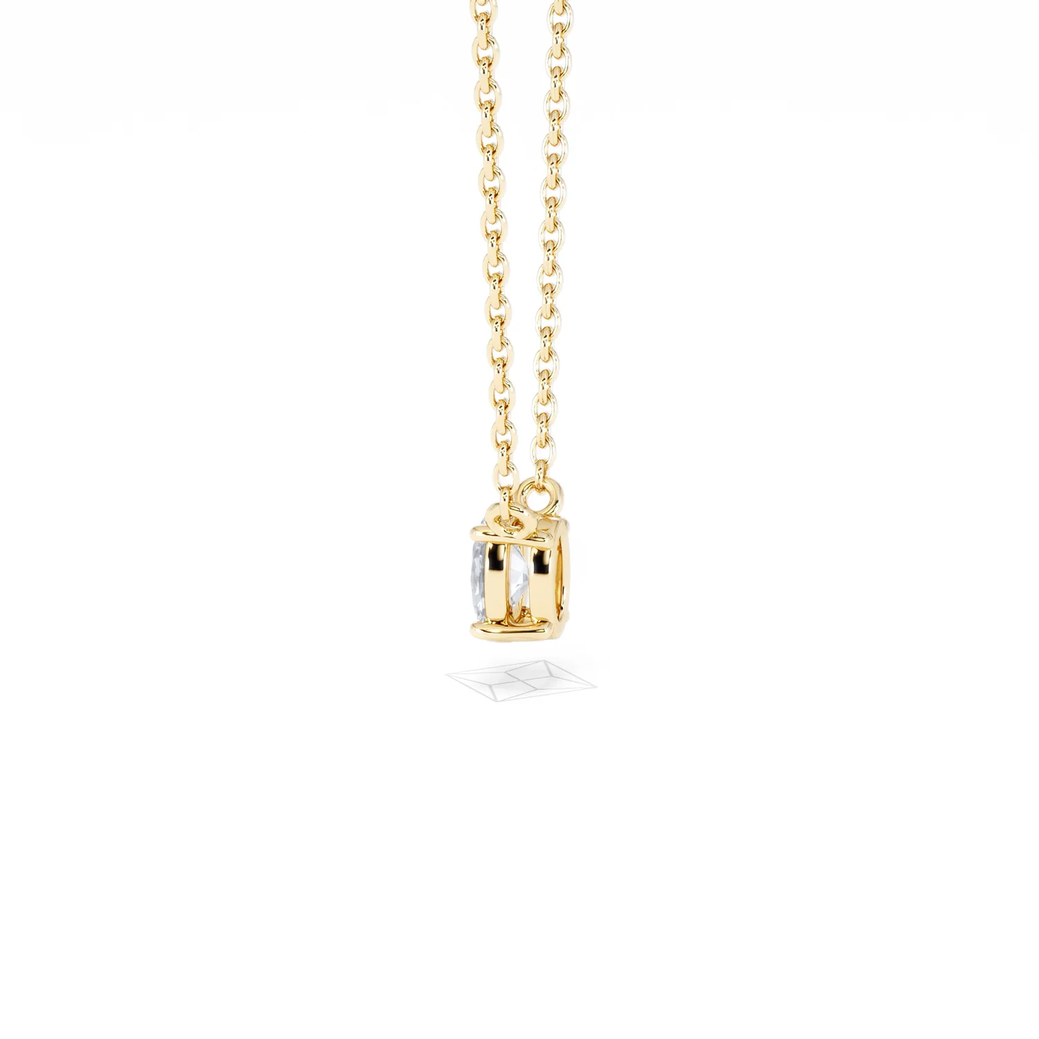 Wanderlust Floating Oval Cut Lab Diamond Solitaire Necklace 0.25ct H/SI in 18K Gold Vermeil - Image 66