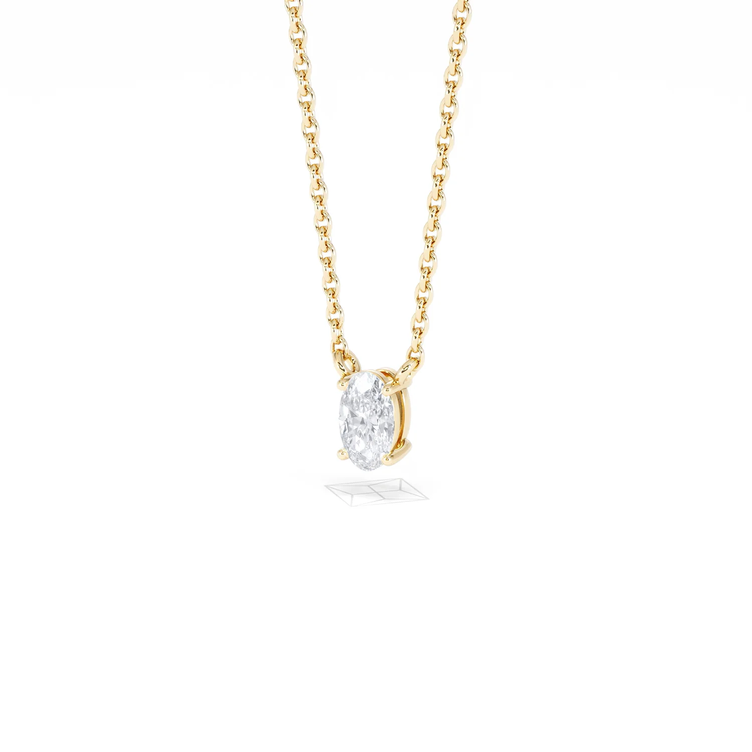 Wanderlust Floating Oval Cut Lab Diamond Solitaire Necklace 0.25ct H/SI in 18K Gold Vermeil - Image 84