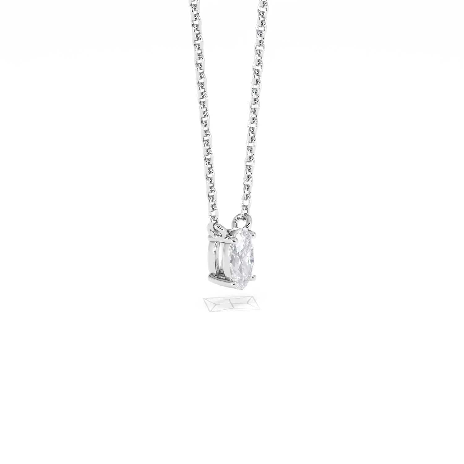 Wanderlust Floating Oval Cut Lab Diamond Solitaire Necklace 0.25ct H/SI in 925 Silver - Image 21