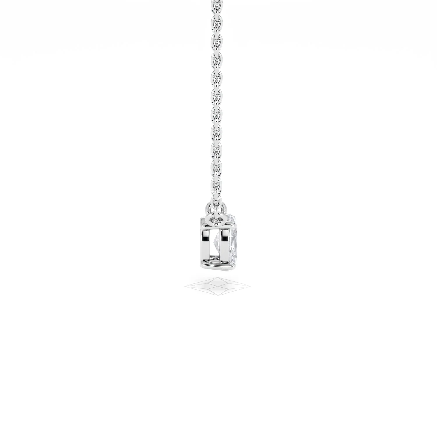 Wanderlust Floating Oval Cut Lab Diamond Solitaire Necklace 0.25ct H/SI in 925 Silver - Image 29