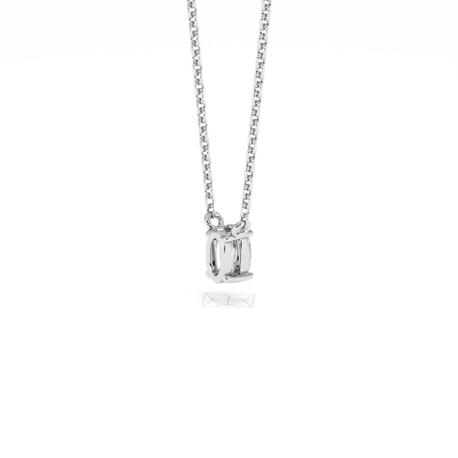 Wanderlust Floating Oval Cut Lab Diamond Solitaire Necklace 0.25ct H/SI in 925 Silver - Image 38