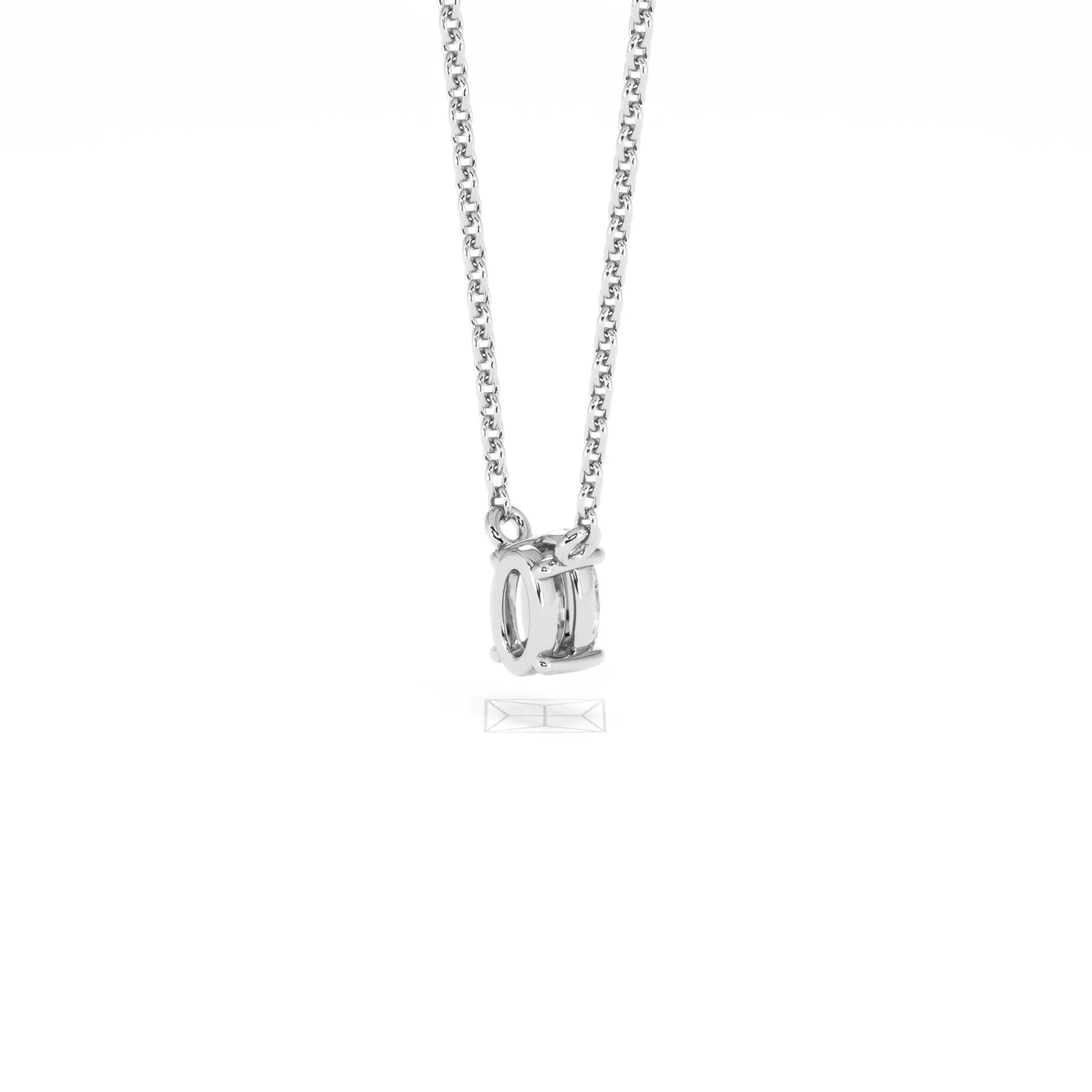 Wanderlust Floating Oval Cut Lab Diamond Solitaire Necklace 0.25ct H/SI in 925 Silver - Image 39