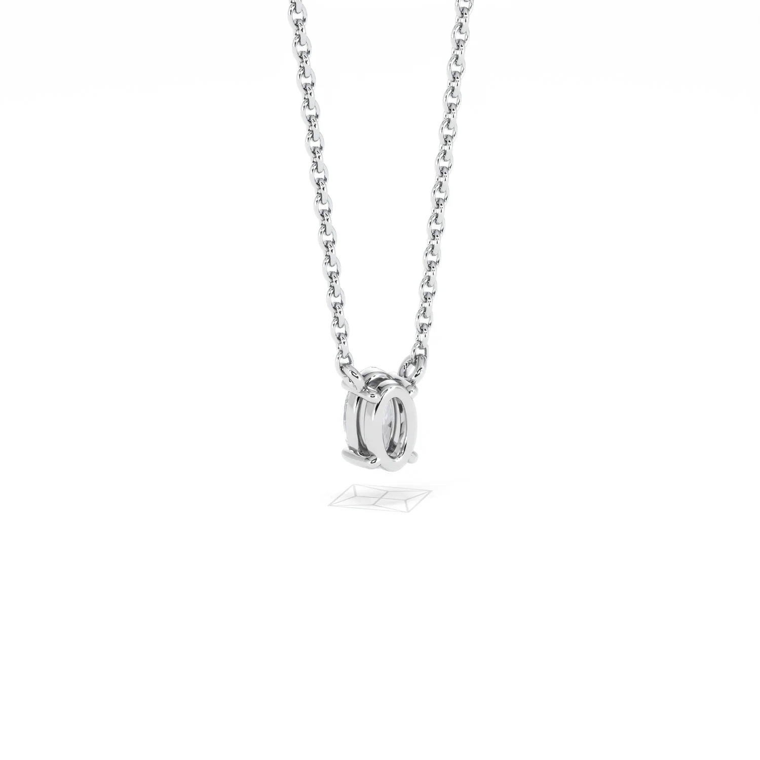 Wanderlust Floating Oval Cut Lab Diamond Solitaire Necklace 0.25ct H/SI in 925 Silver - Image 55