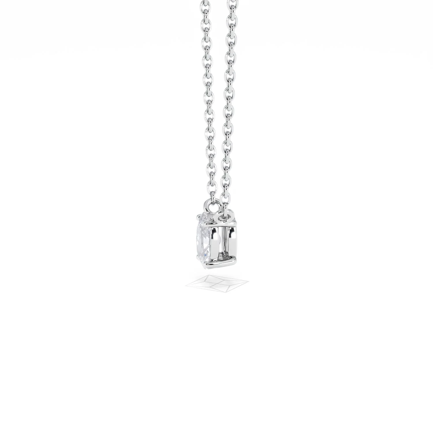 Wanderlust Floating Oval Cut Lab Diamond Solitaire Necklace 0.25ct H/SI in 925 Silver - Image 72