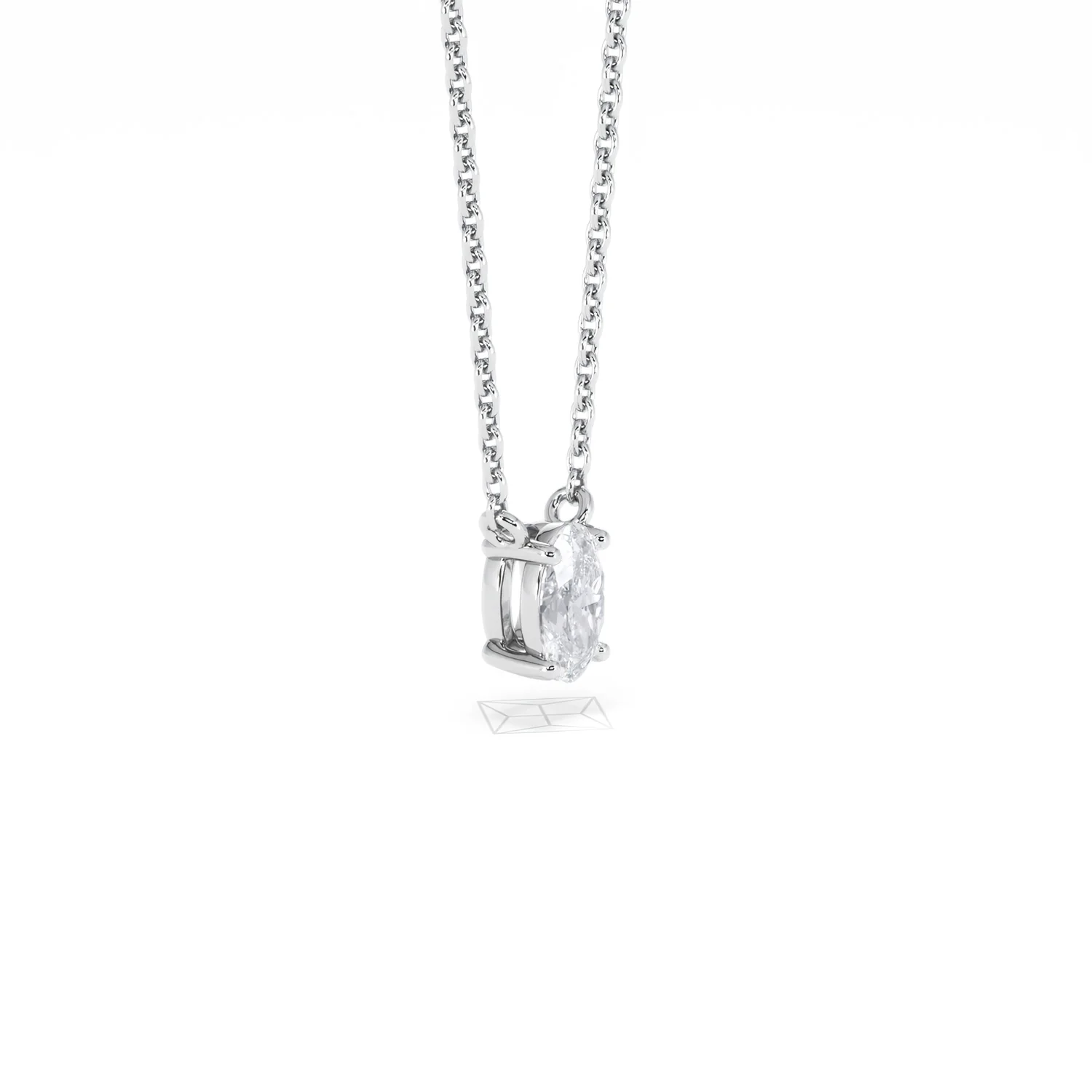 Wanderlust Floating Oval Cut Lab Diamond Solitaire Necklace 0.33ct H/SI in 925 Silver - Image 21