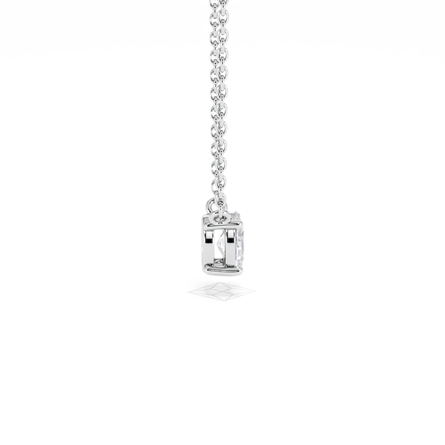 Wanderlust Floating Oval Cut Lab Diamond Solitaire Necklace 0.33ct H/SI in 925 Silver - Image 30