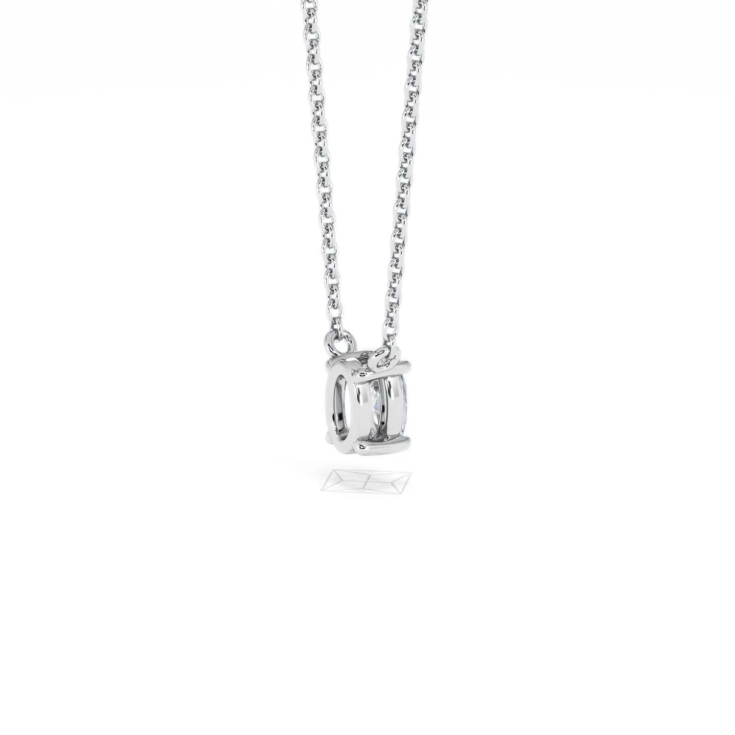 Wanderlust Floating Oval Cut Lab Diamond Solitaire Necklace 0.33ct H/SI in 925 Silver - Image 37