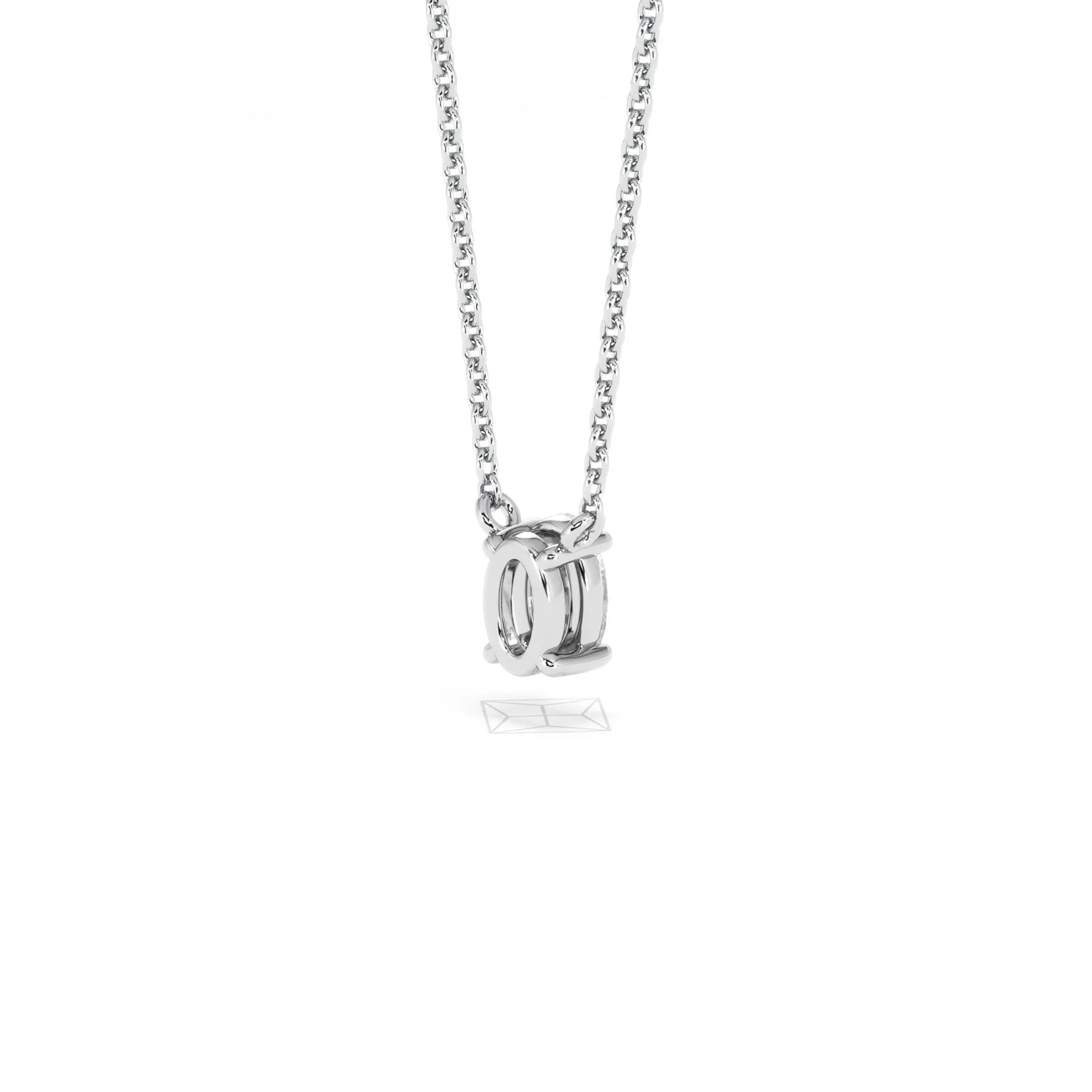 Wanderlust Floating Oval Cut Lab Diamond Solitaire Necklace 0.33ct H/SI in 925 Silver - Image 40