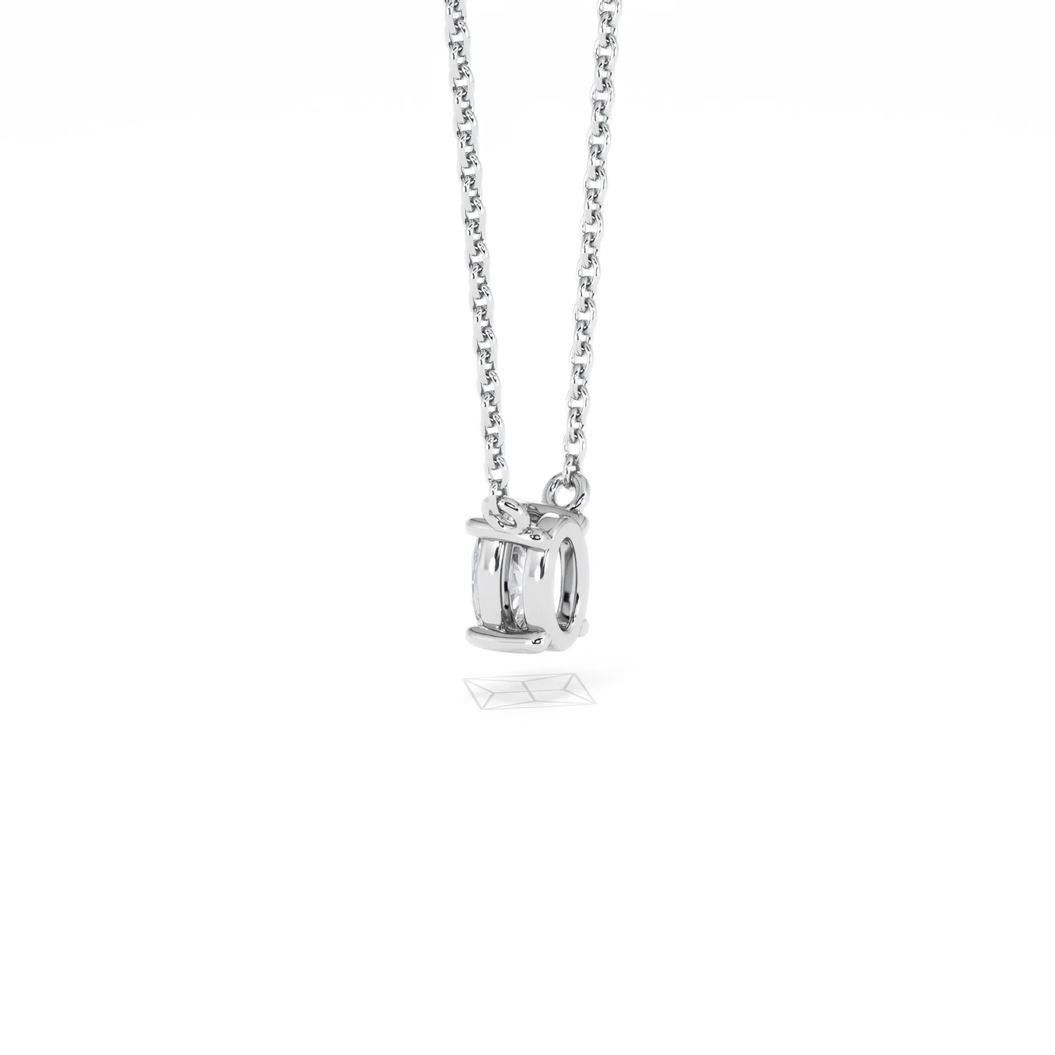 Wanderlust Floating Oval Cut Lab Diamond Solitaire Necklace 0.33ct H/SI in 925 Silver - Image 61