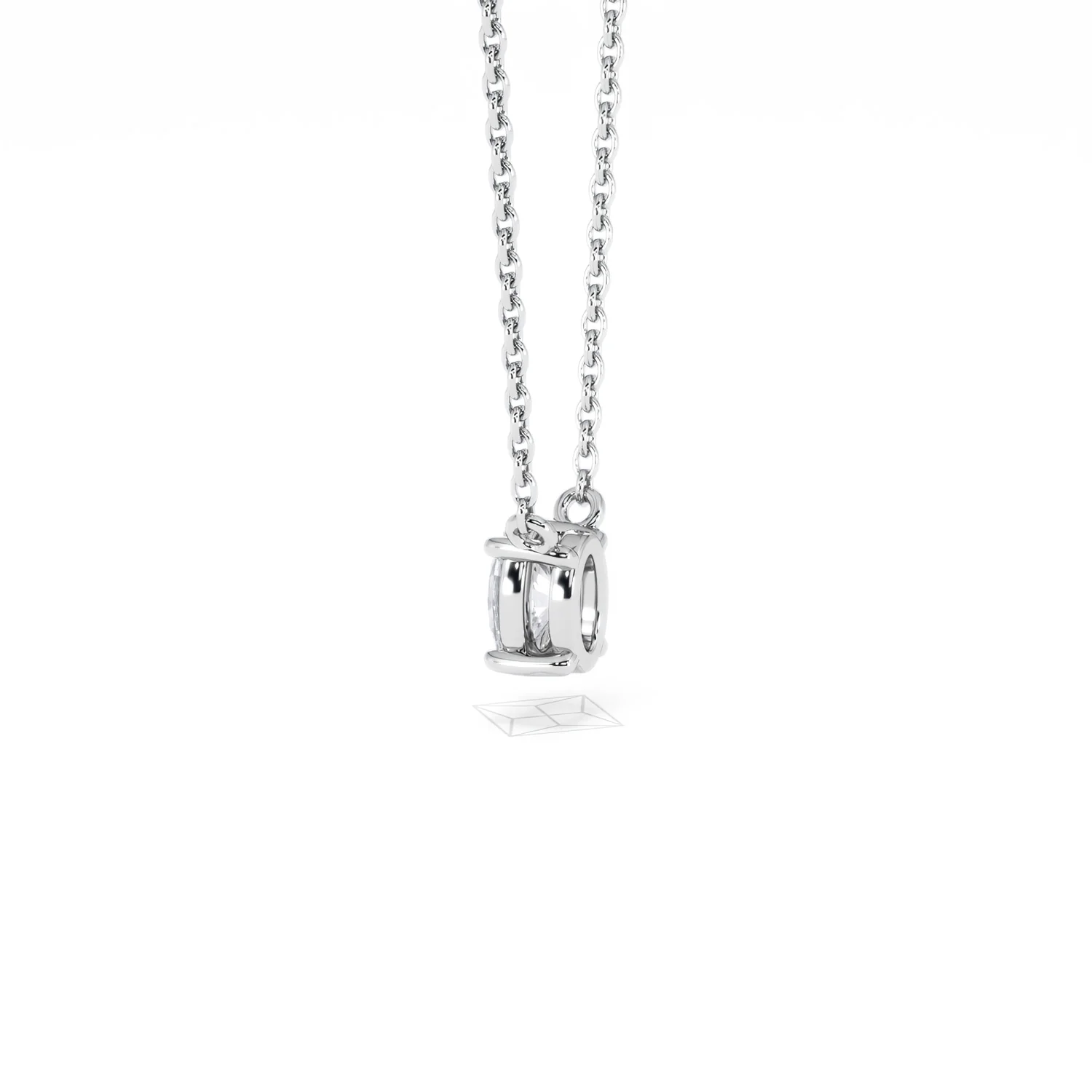 Wanderlust Floating Oval Cut Lab Diamond Solitaire Necklace 0.33ct H/SI in 925 Silver - Image 63