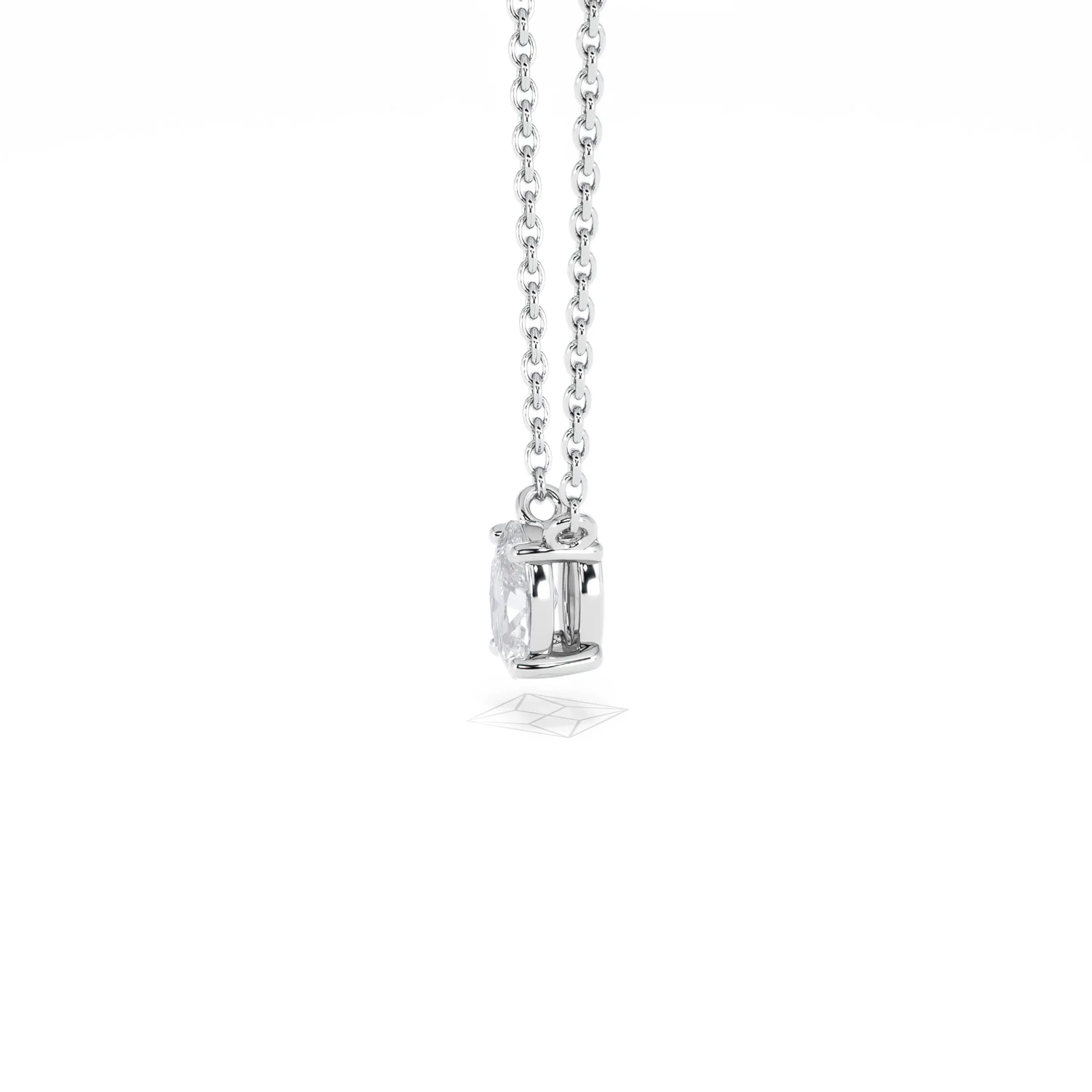 Wanderlust Floating Oval Cut Lab Diamond Solitaire Necklace 0.33ct H/SI in 925 Silver - Image 72
