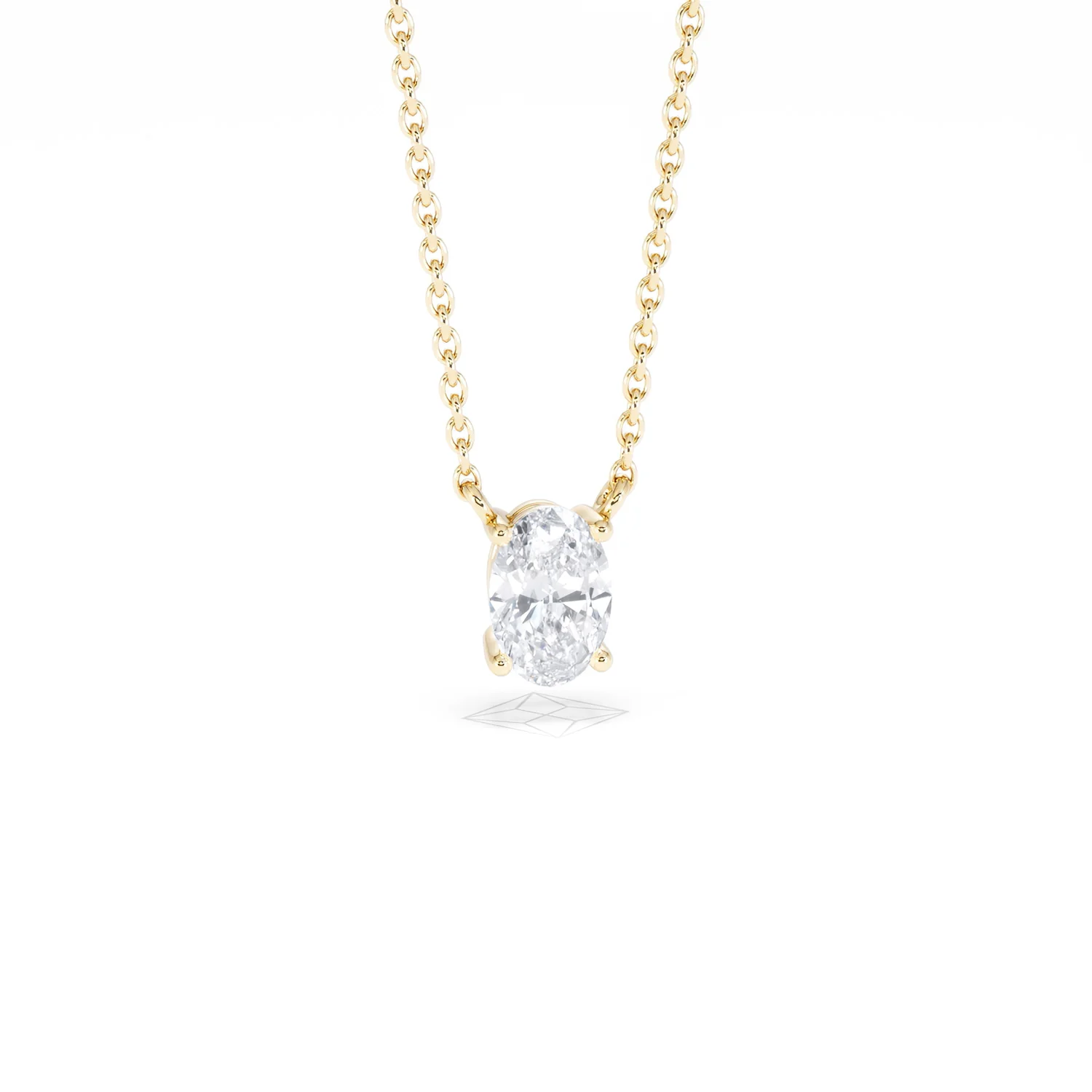 Wanderlust Floating Oval Cut Lab Diamond Solitaire Necklace 0.50ct H/SI in 9K Gold - Image 13