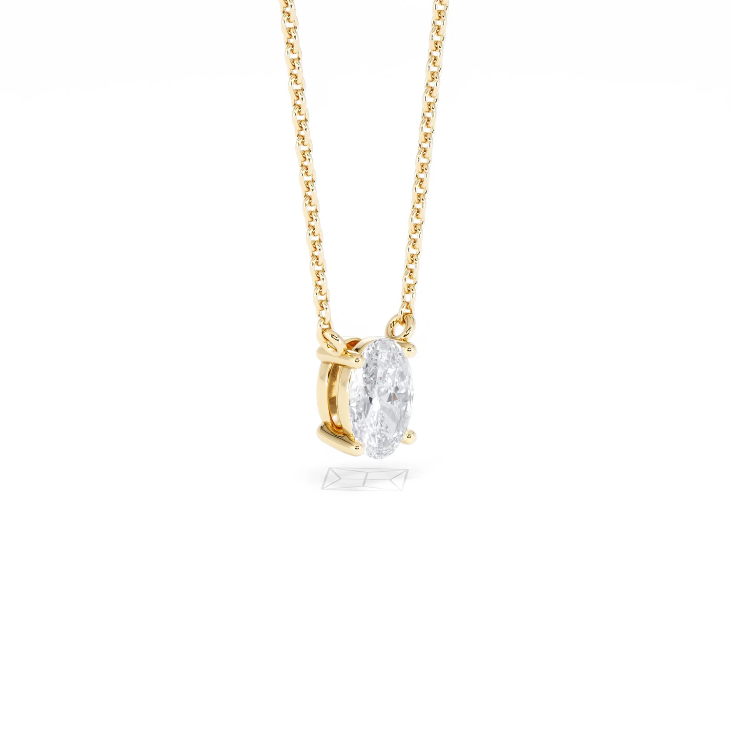 Wanderlust Floating Oval Cut Lab Diamond Solitaire Necklace 0.50ct H/SI in 9K Gold - Image 20