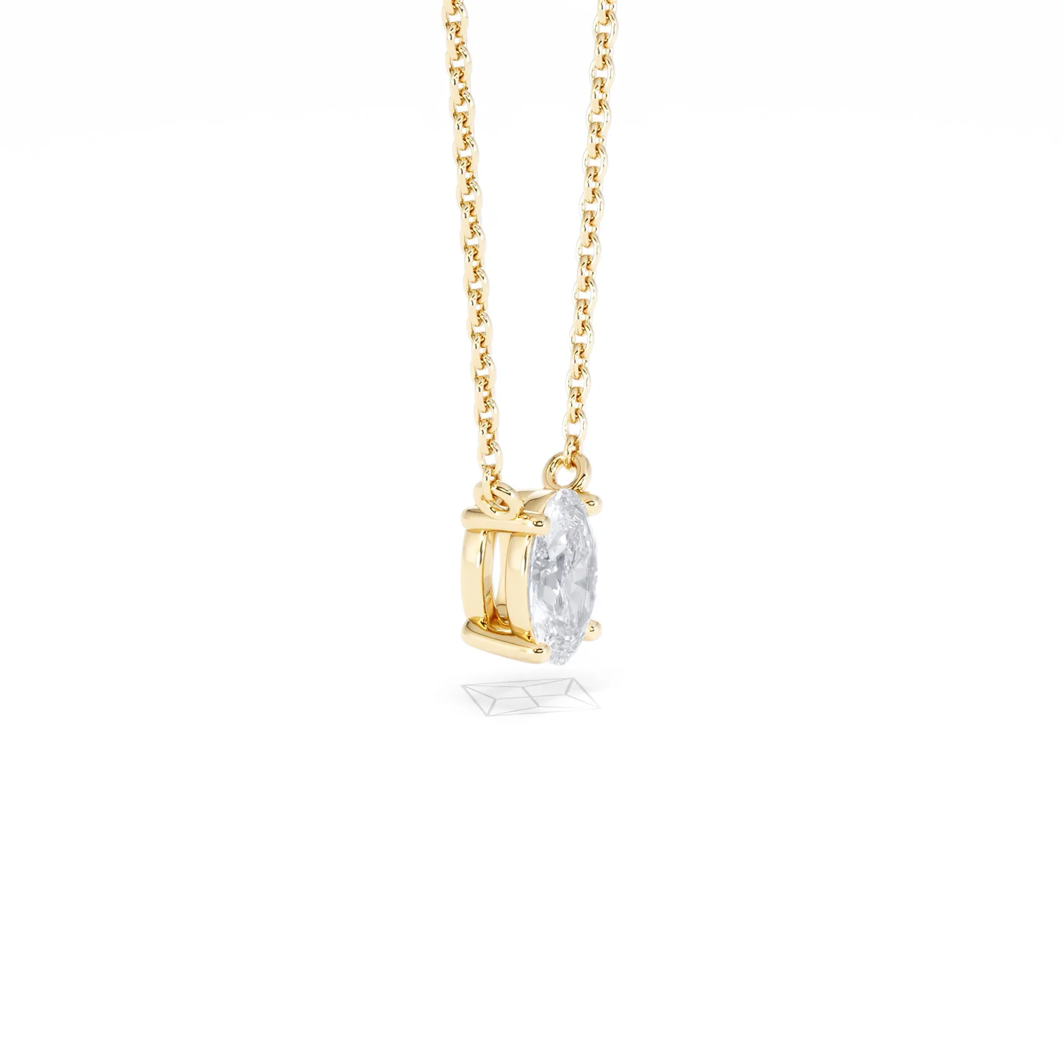 Wanderlust Floating Oval Cut Lab Diamond Solitaire Necklace 0.50ct H/SI in 9K Gold - Image 24